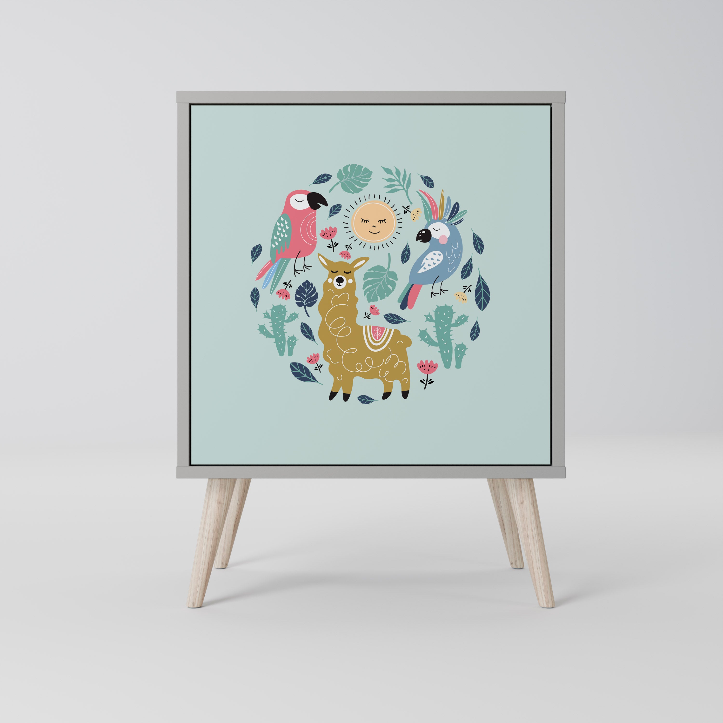 COLORFUL ALPACAS Komoda 1-drzwiowa korpus Szary