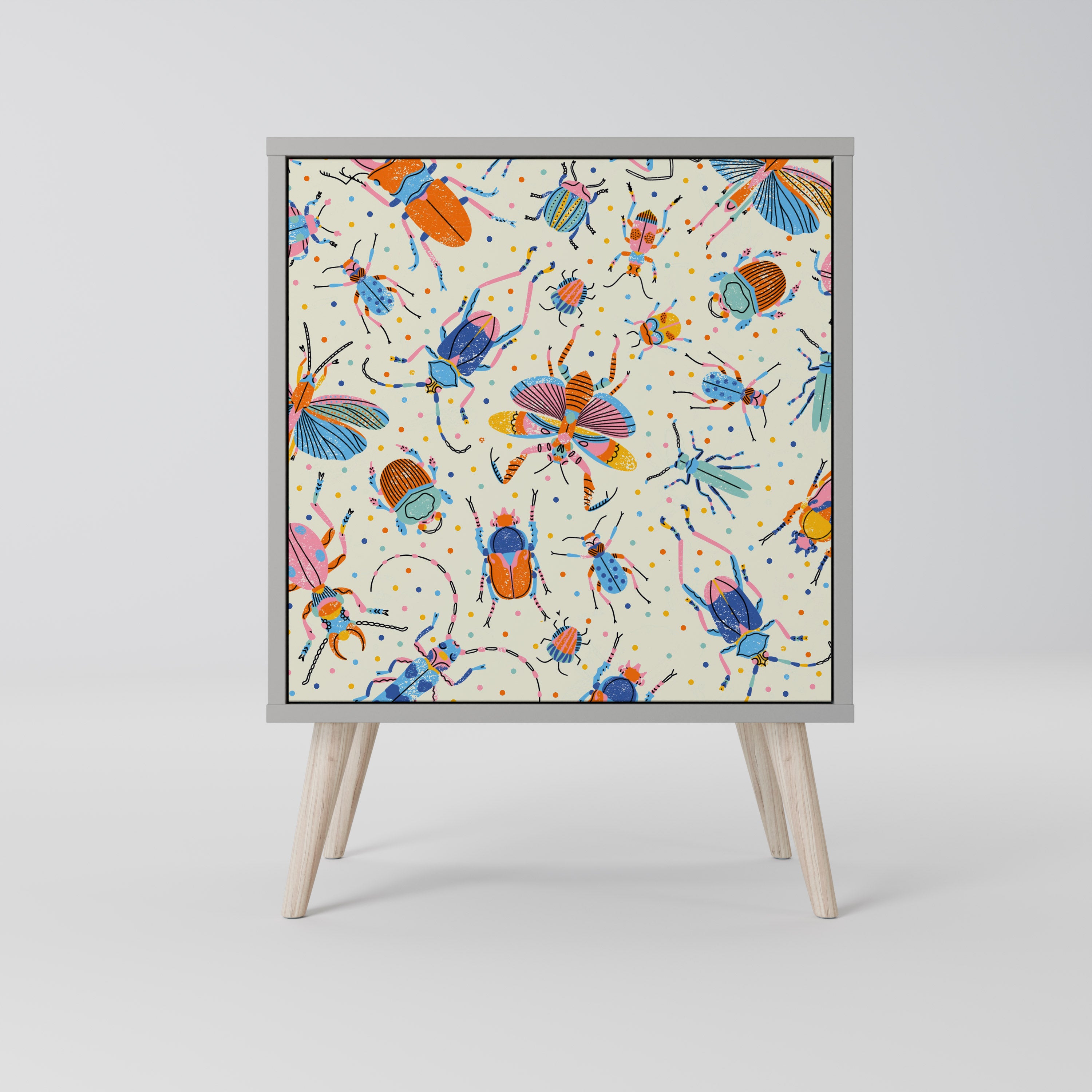 COLORFUL INSECTS Komoda 1-drzwiowa korpus Szary