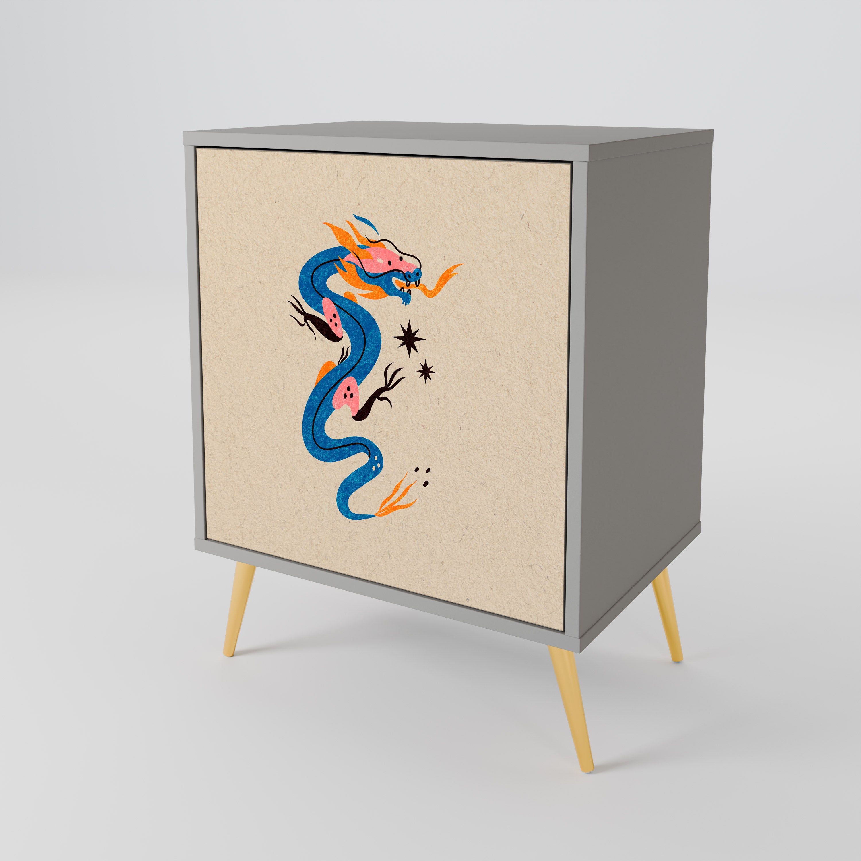 MYTHOLOGICAL CREATURES Komoda 1-drzwiowa korpus Szary