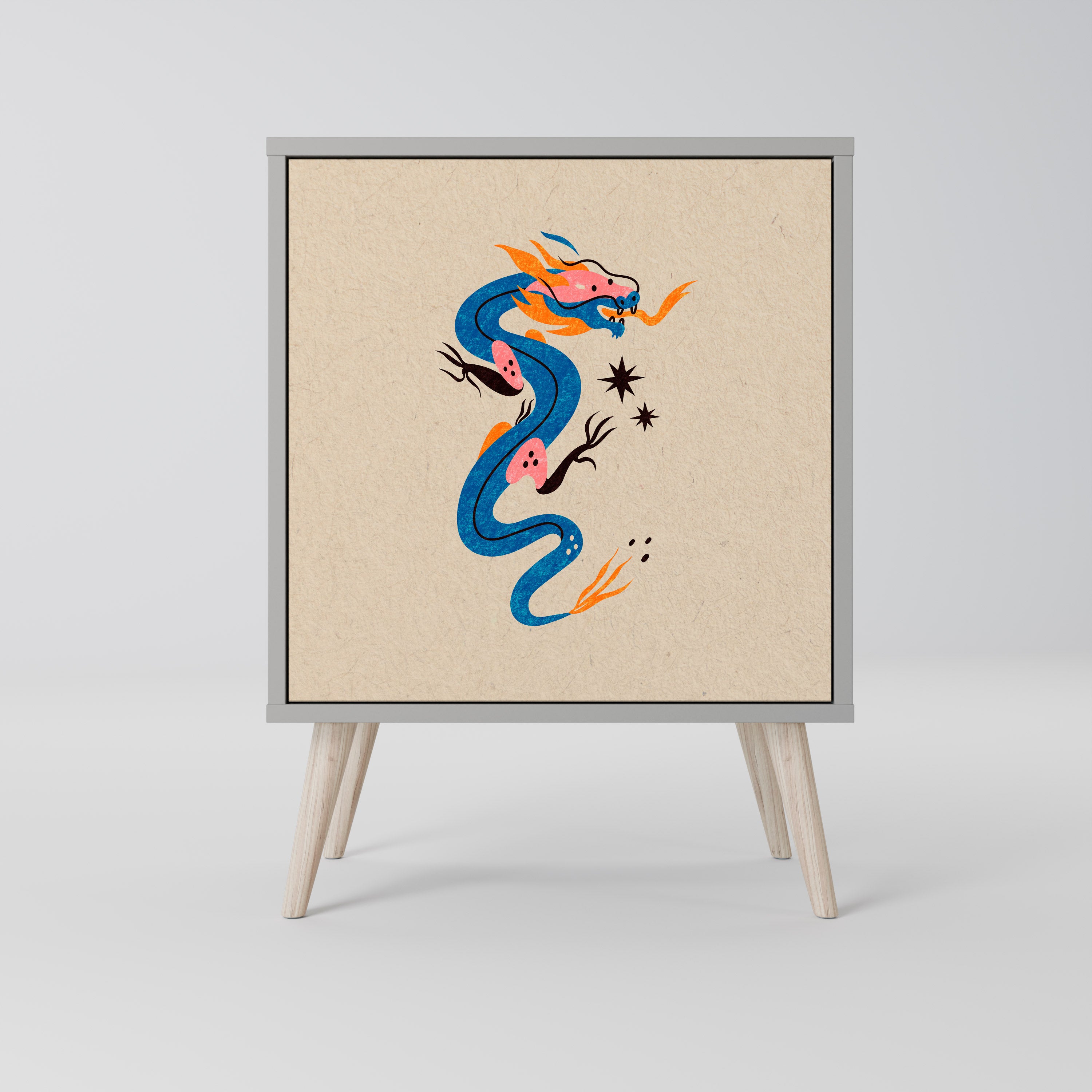 MYTHOLOGICAL CREATURES Komoda 1-drzwiowa korpus Szary