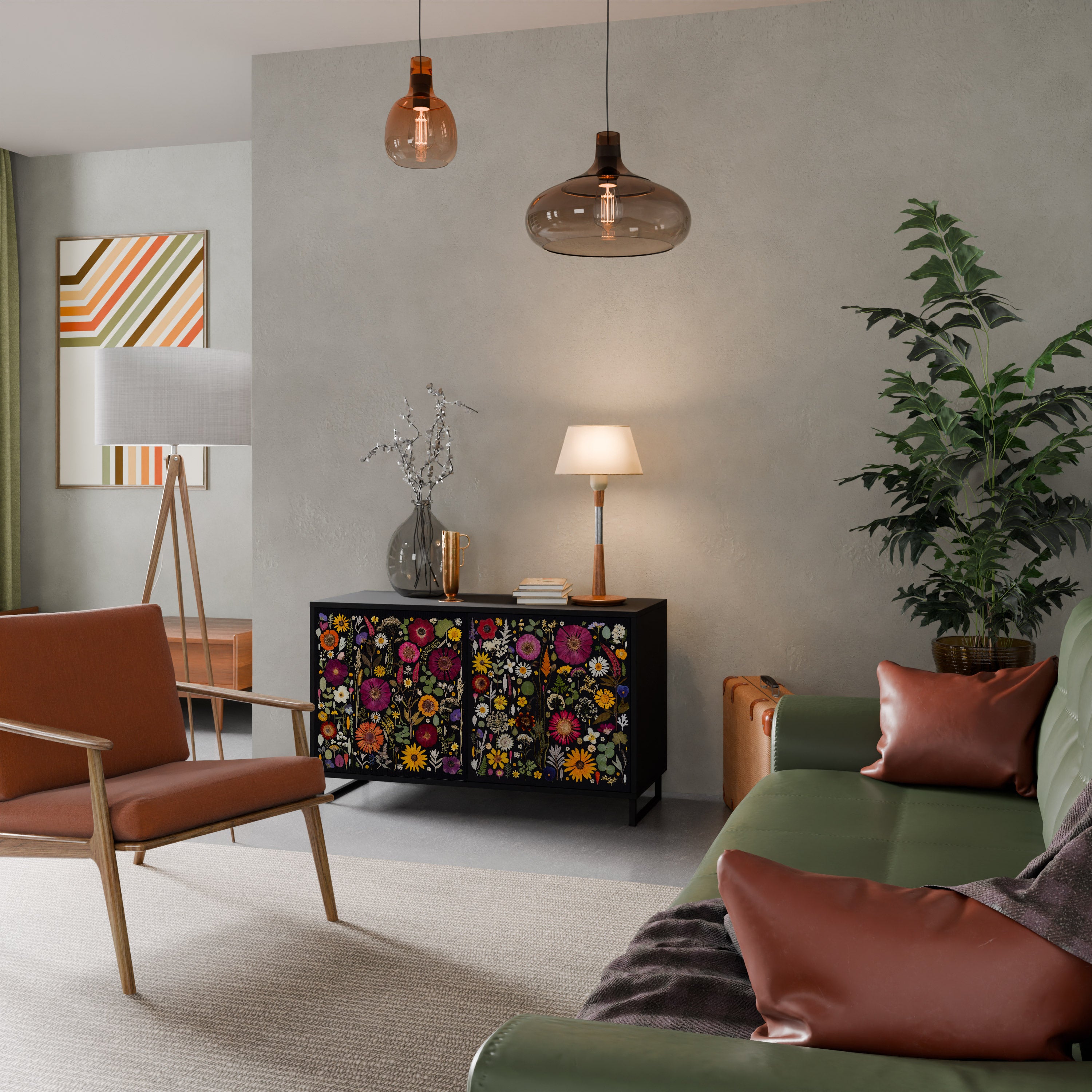 MIDNIGHT GARDEN Komoda 2-drzwiowa korpus Czarny