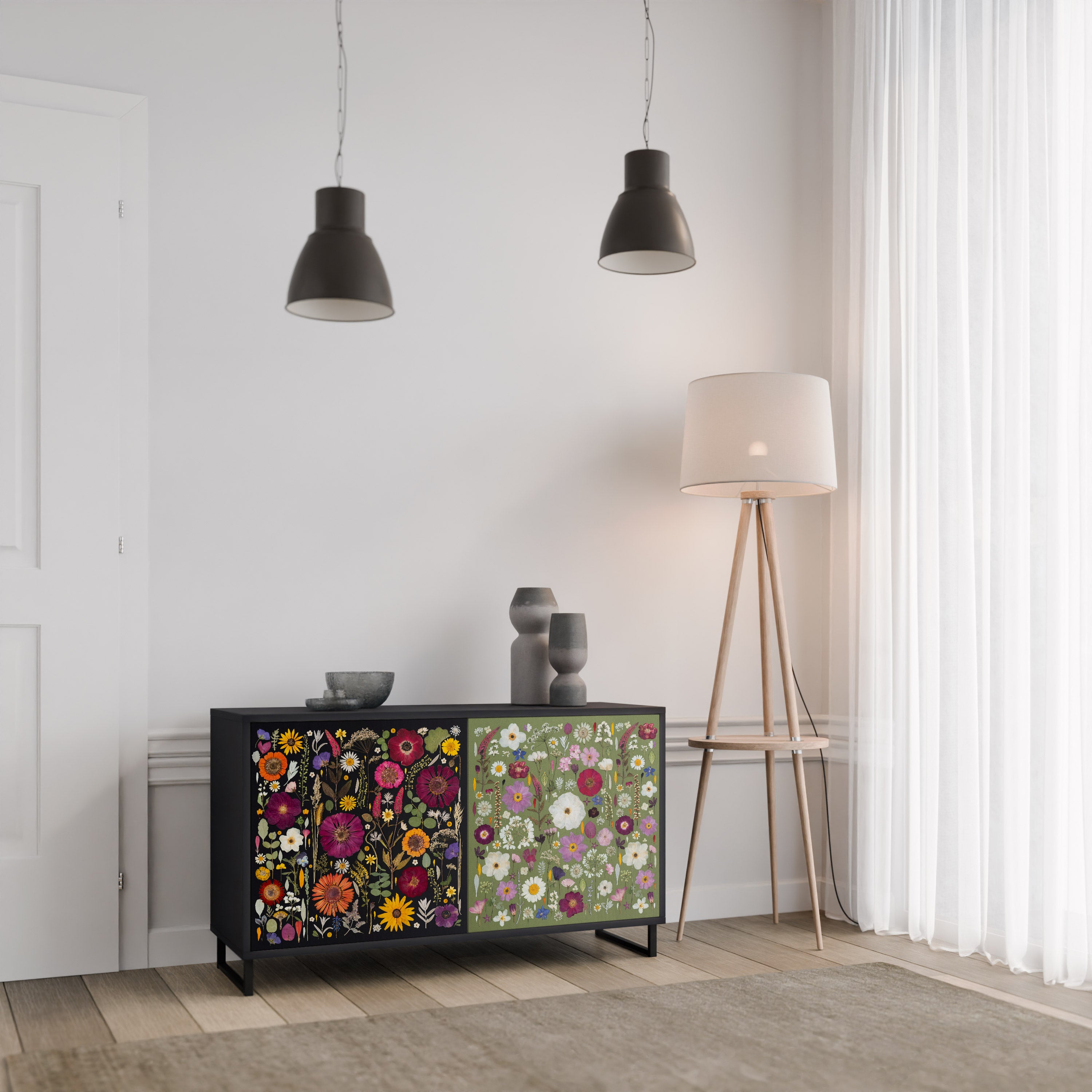 VERDANT GARDEN Komoda 2-drzwiowa korpus Czarny