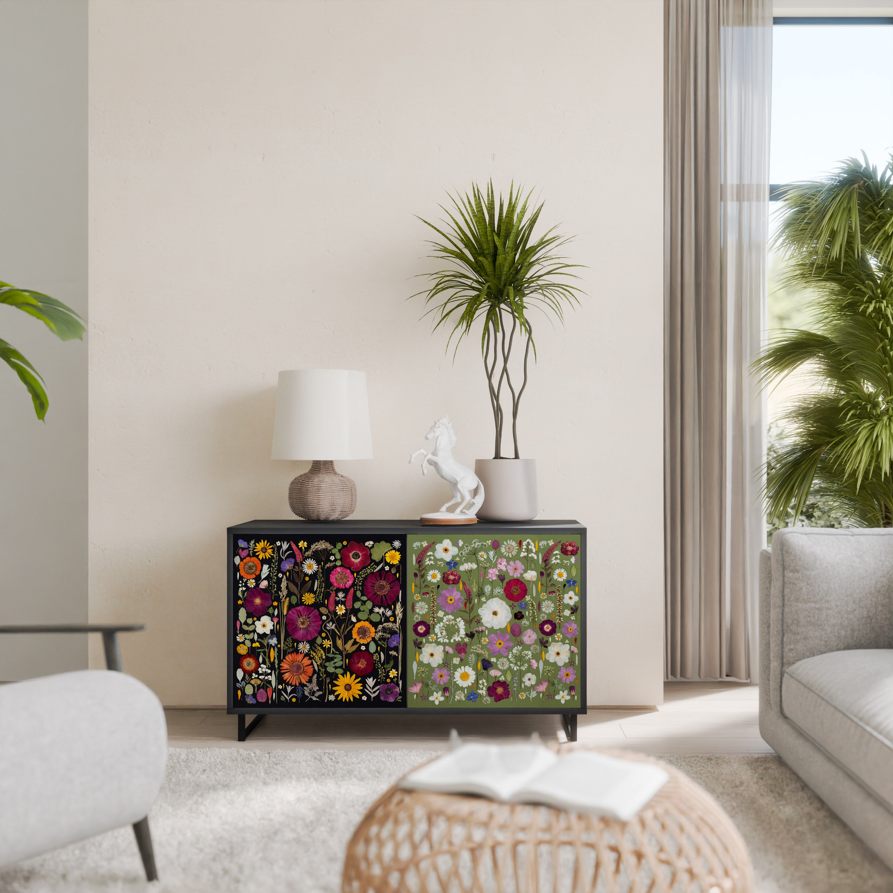 VERDANT GARDEN Komoda 2-drzwiowa korpus Czarny