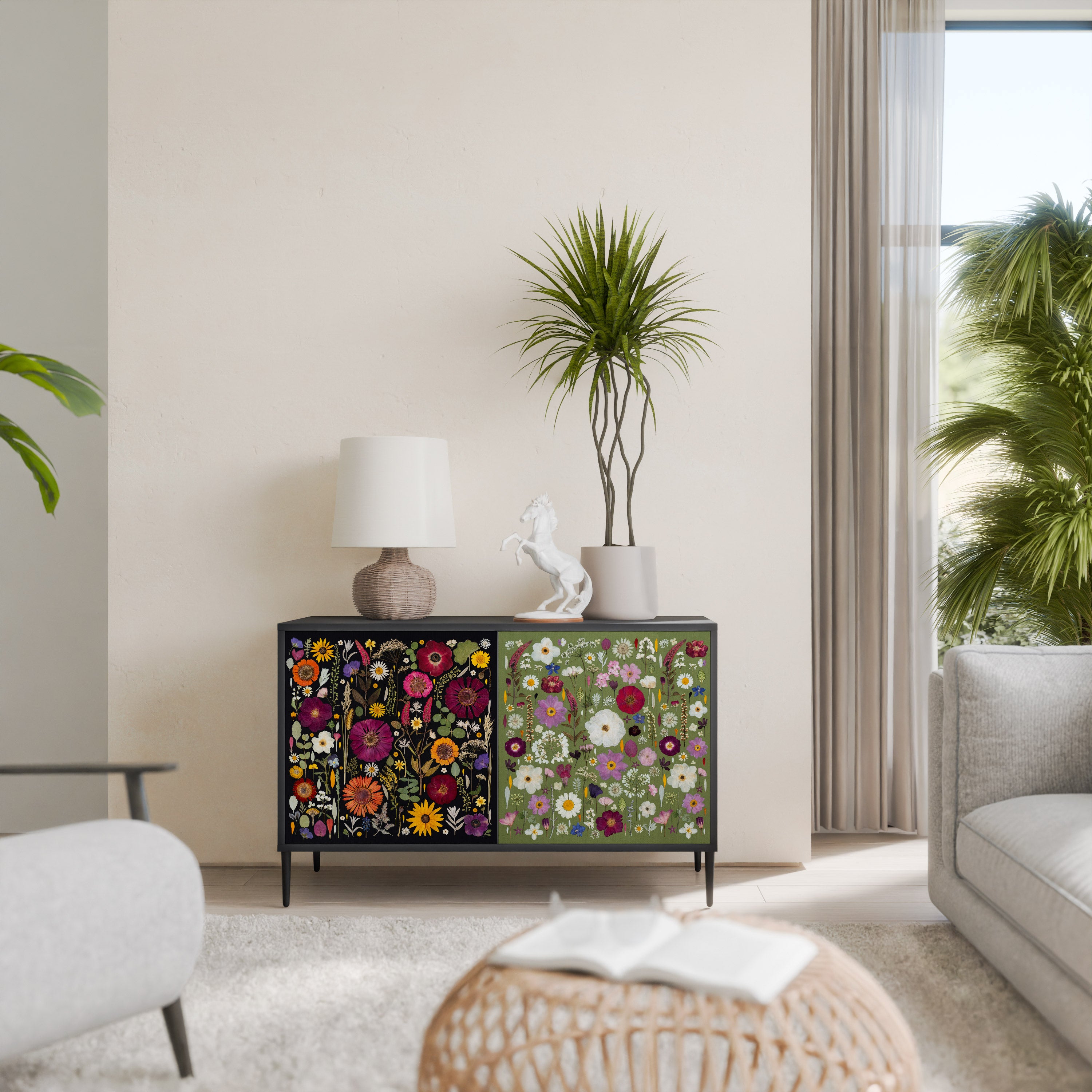 VERDANT GARDEN Komoda 2-drzwiowa korpus Czarny