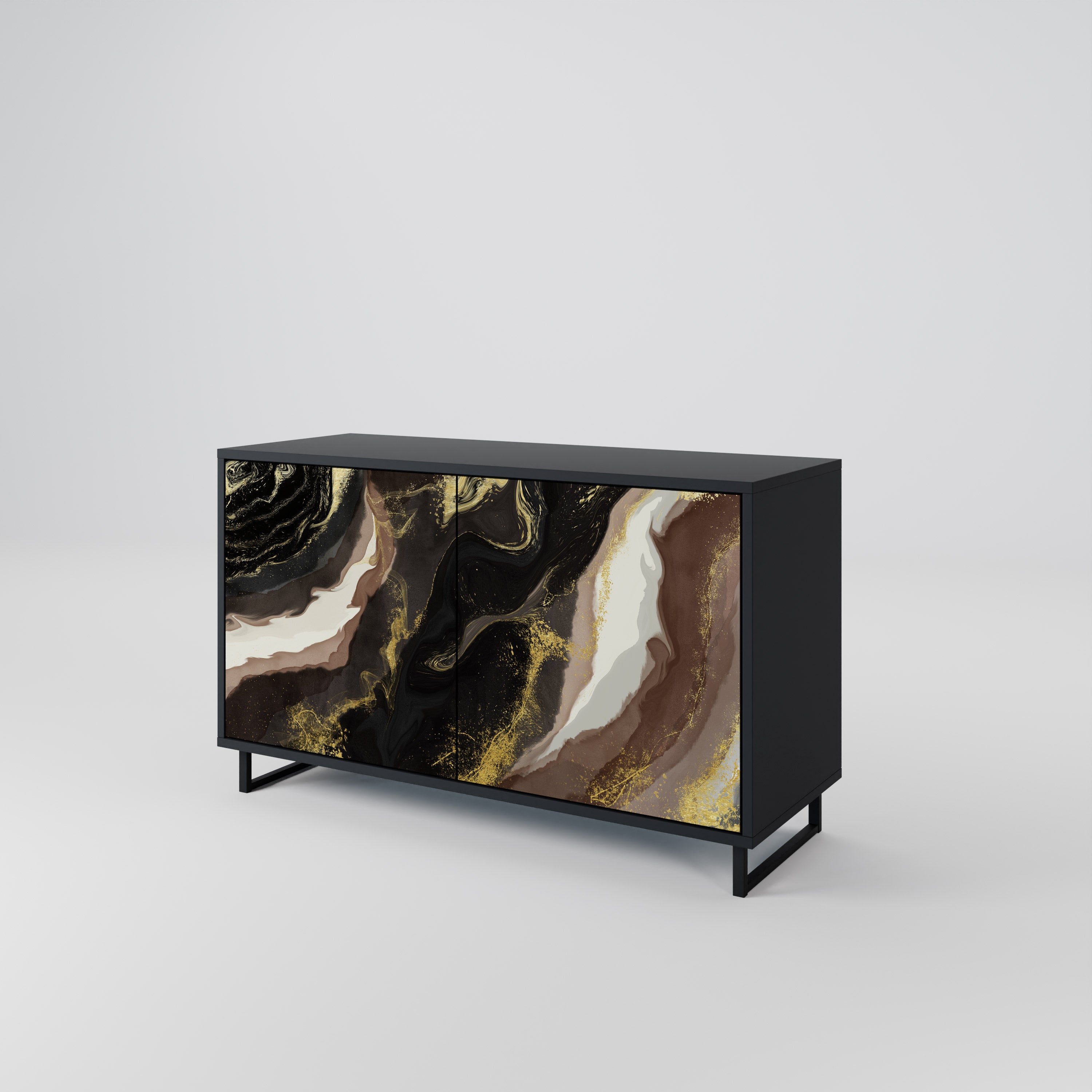 GOLD DUST Komoda 2-drzwiowa korpus Czarny