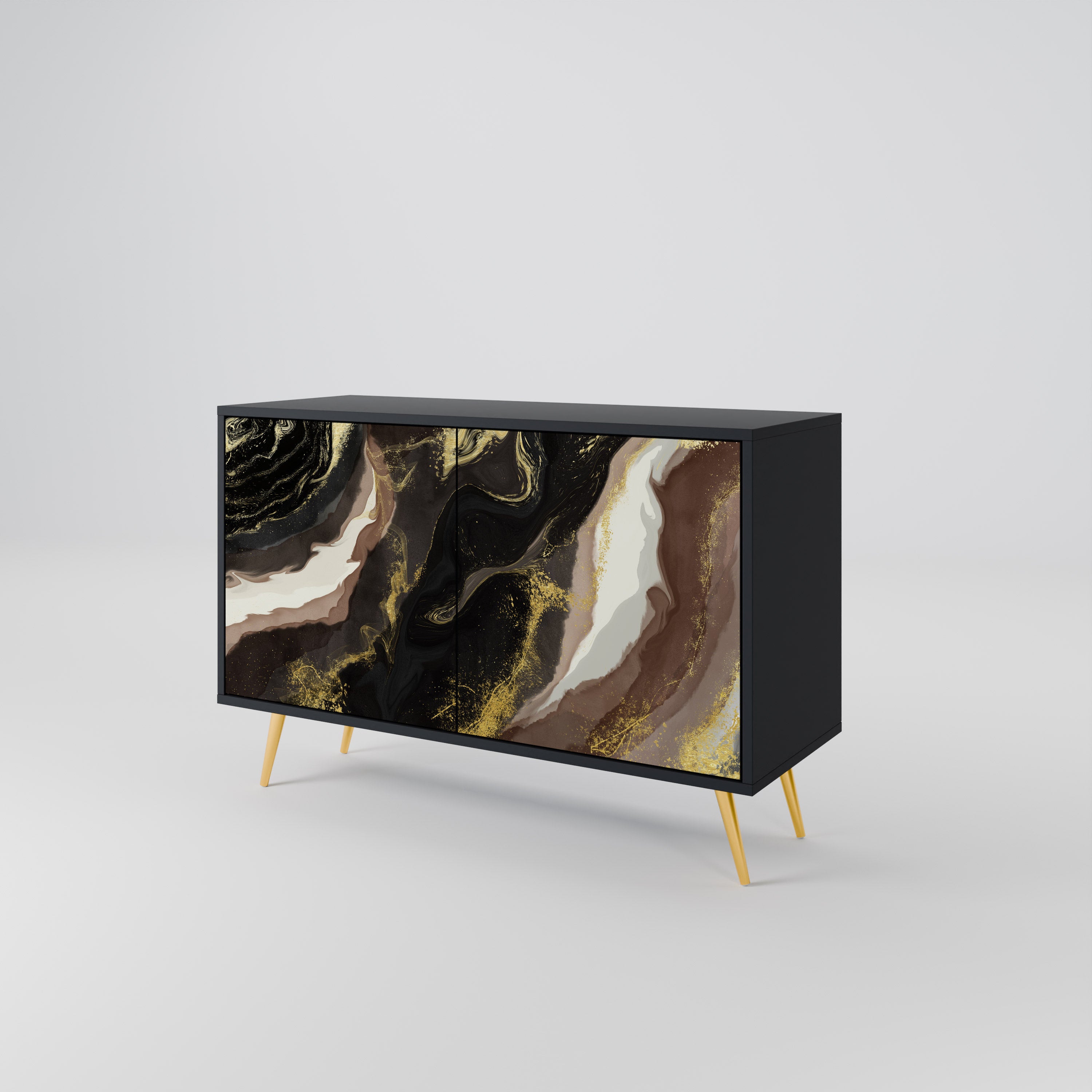 GOLD DUST Komoda 2-drzwiowa korpus Czarny