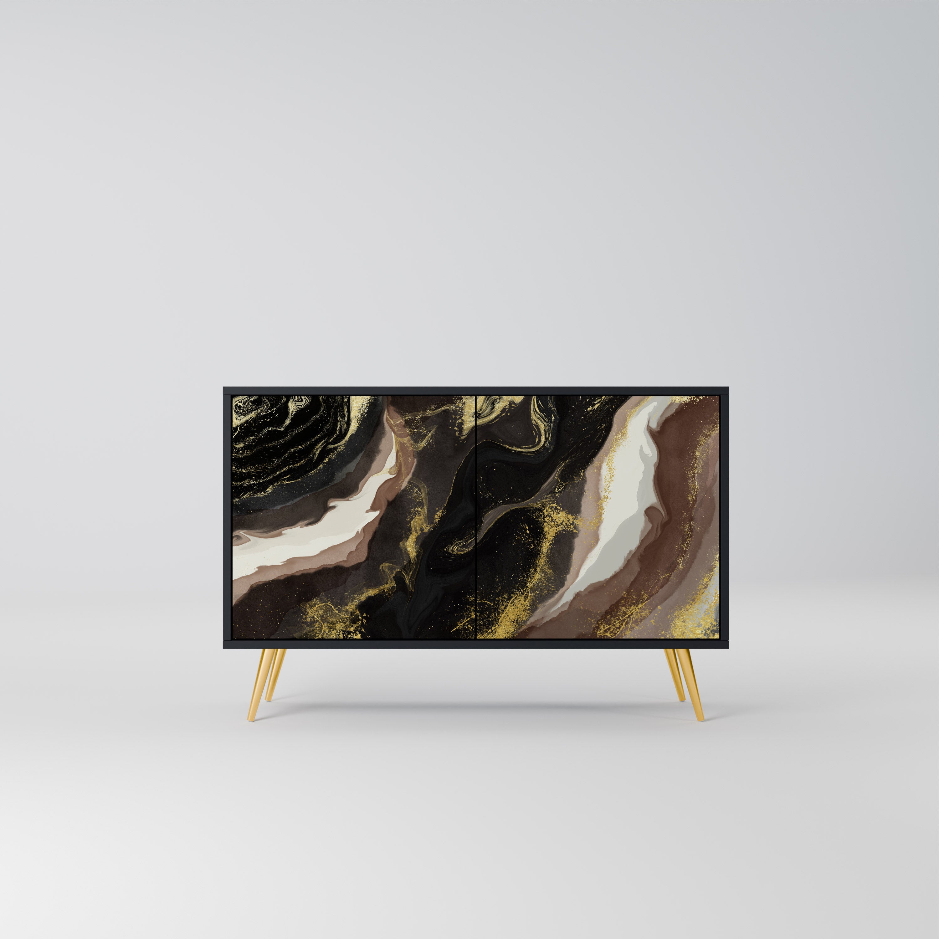 GOLD DUST Komoda 2-drzwiowa korpus Czarny
