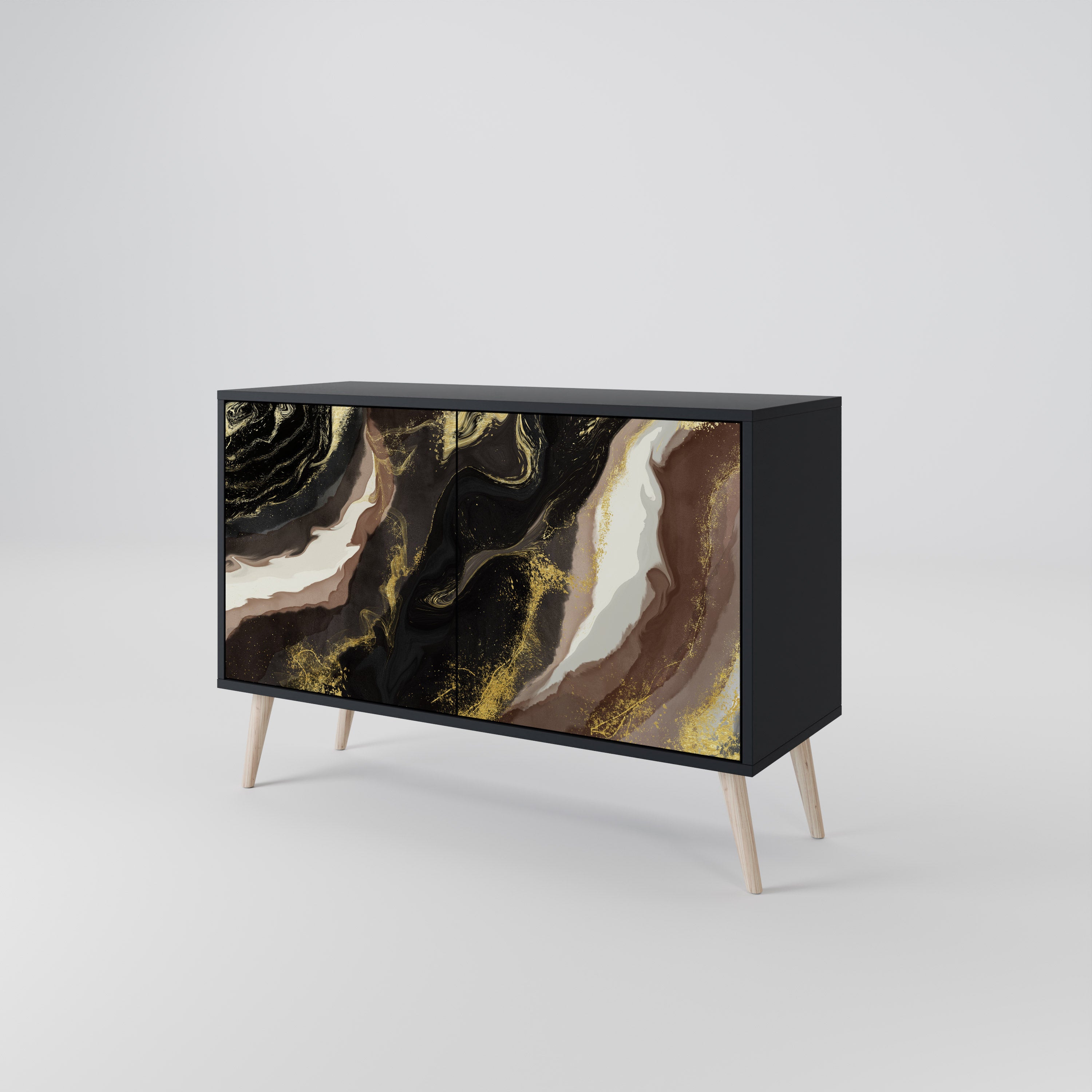 GOLD DUST Komoda 2-drzwiowa korpus Czarny