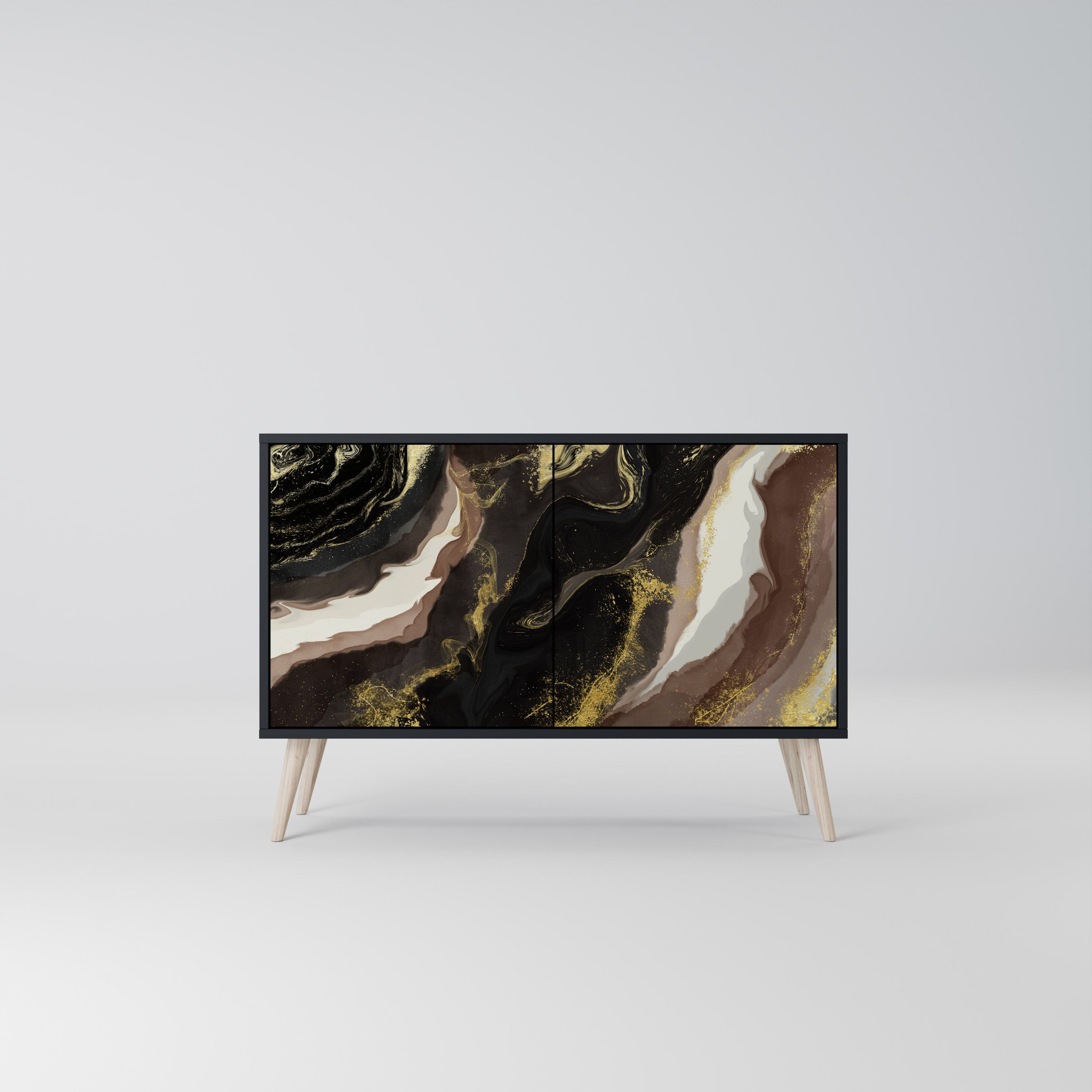GOLD DUST Komoda 2-drzwiowa korpus Czarny