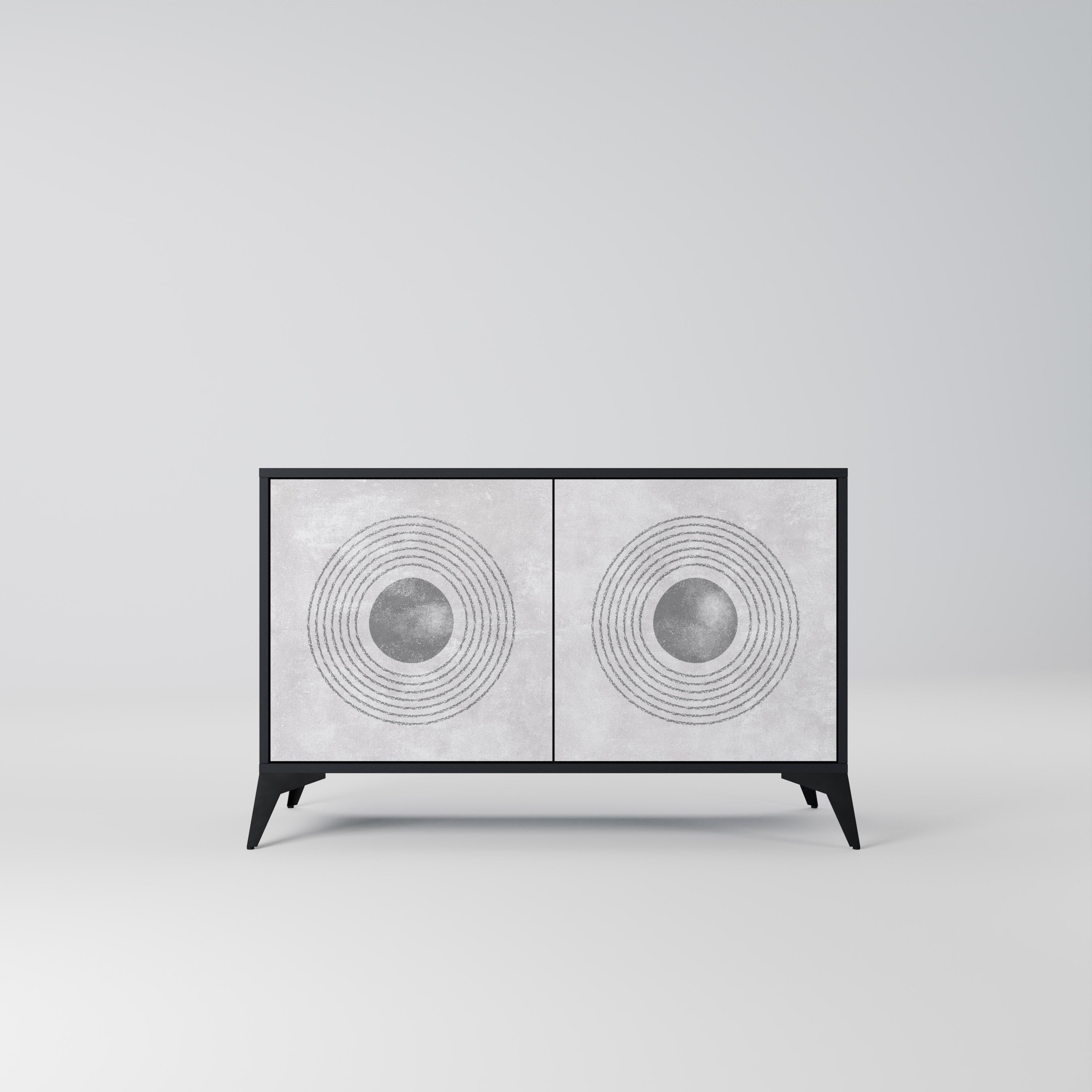 SOLID CIRCLES Komoda 2-drzwiowa korpus Czarny