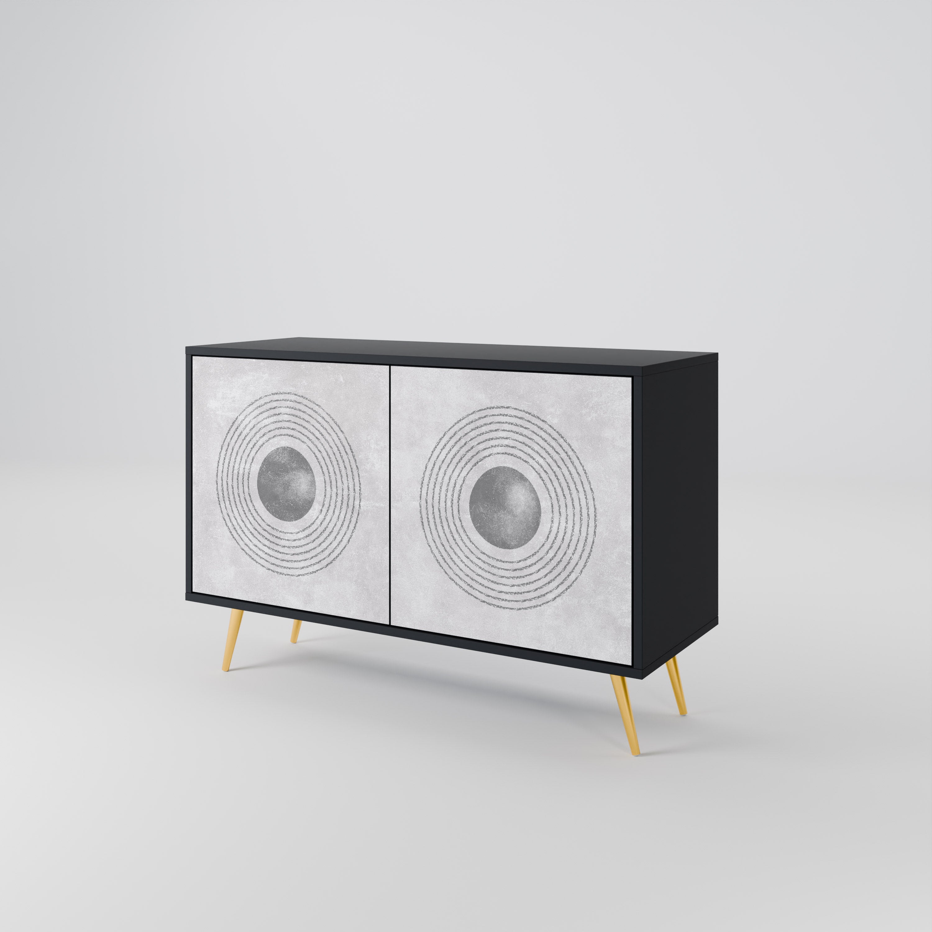 SOLID CIRCLES Komoda 2-drzwiowa korpus Czarny