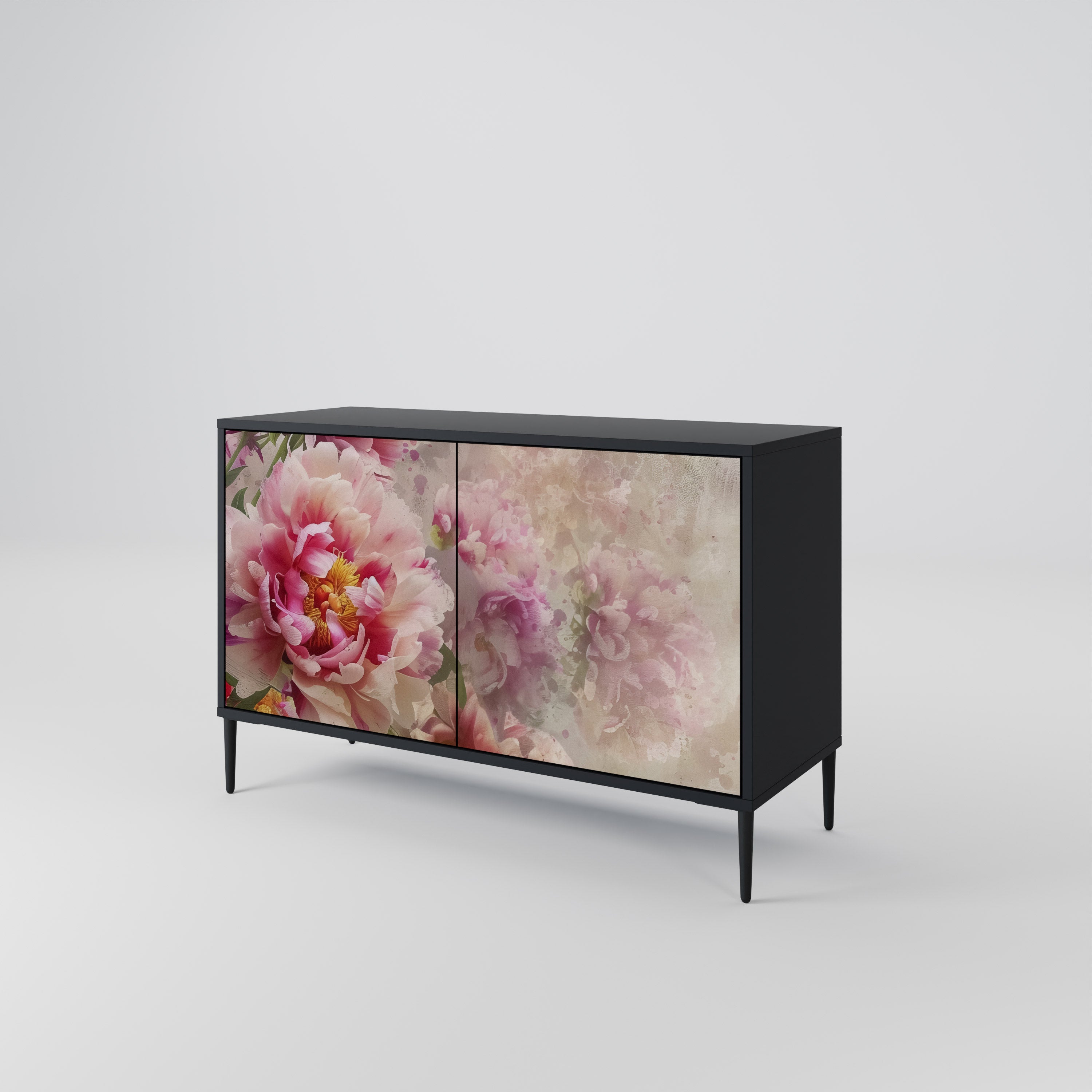 PEONY WHISPER Komoda 2-drzwiowa korpus Czarny
