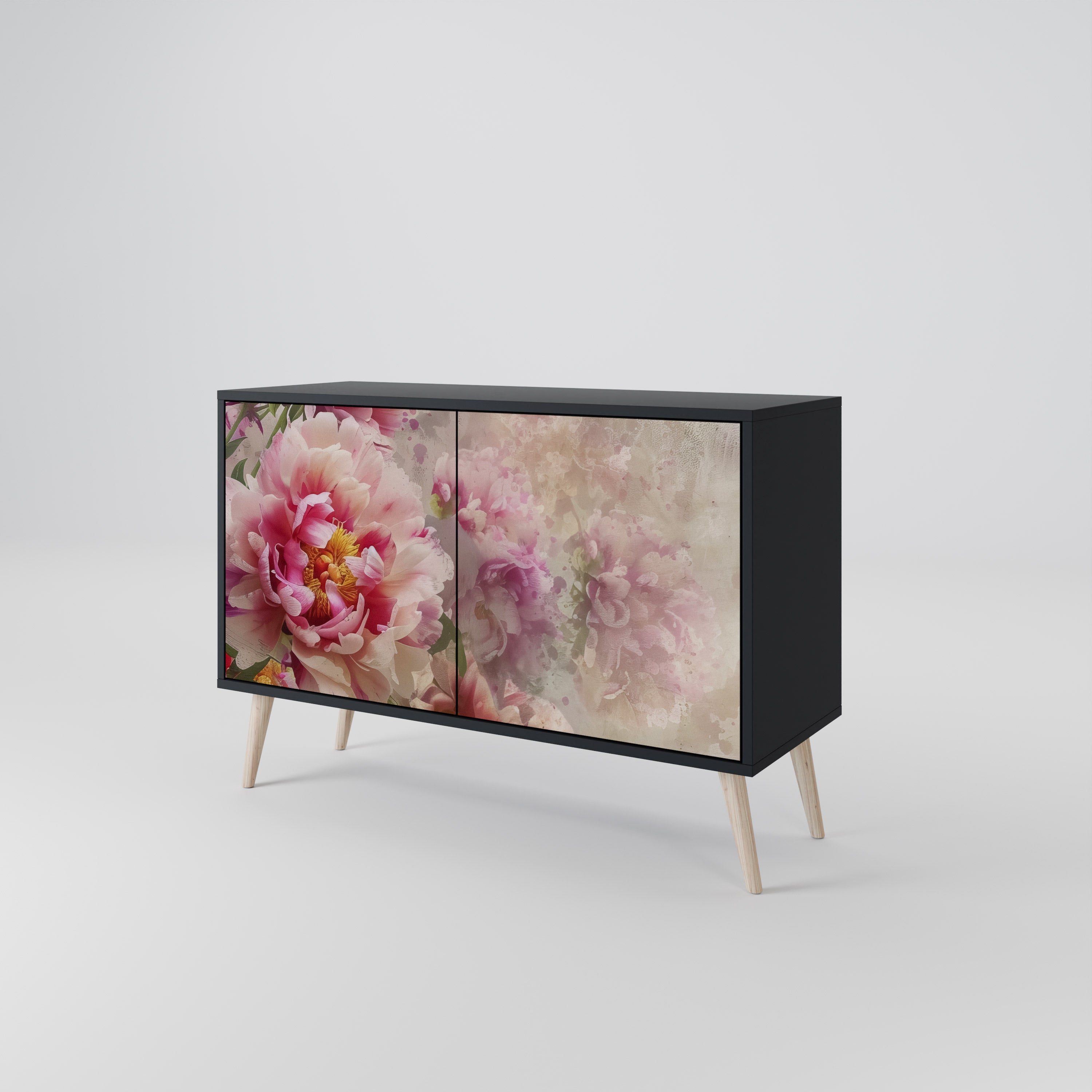 PEONY WHISPER Komoda 2-drzwiowa korpus Czarny