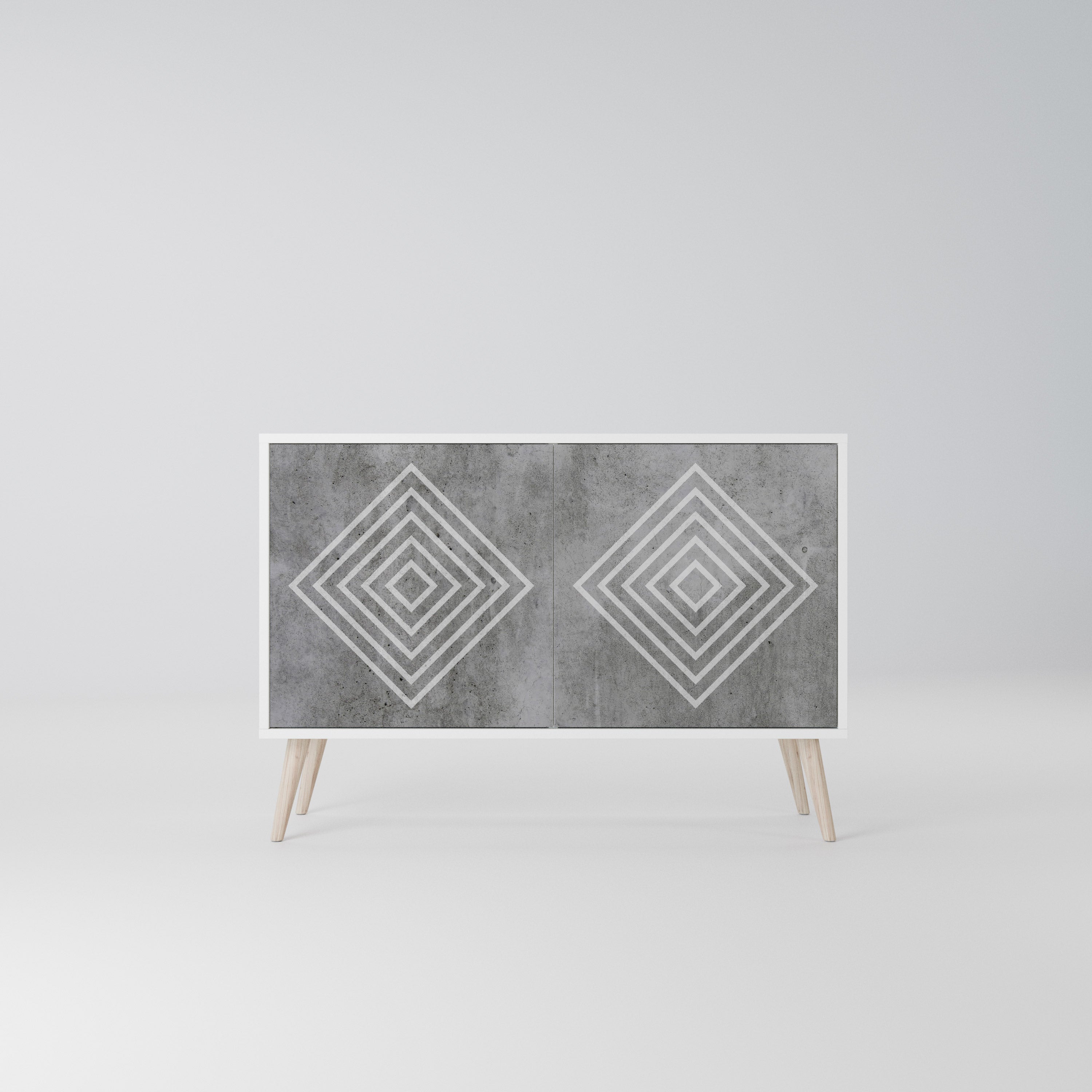 POLYGONAL ARTISTRY Komoda 2-drzwiowa korpus Biały