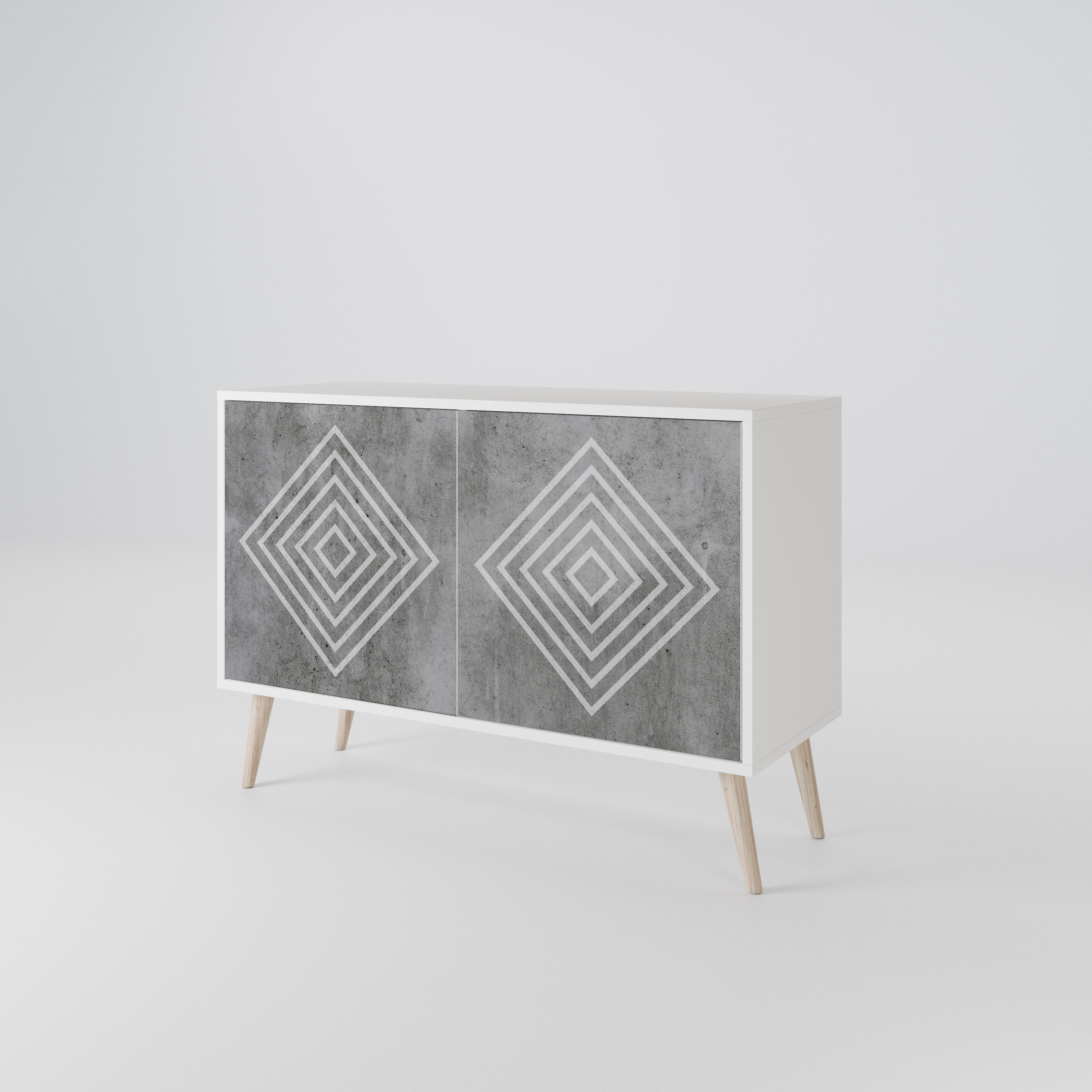 POLYGONAL ARTISTRY Komoda 2-drzwiowa korpus Biały