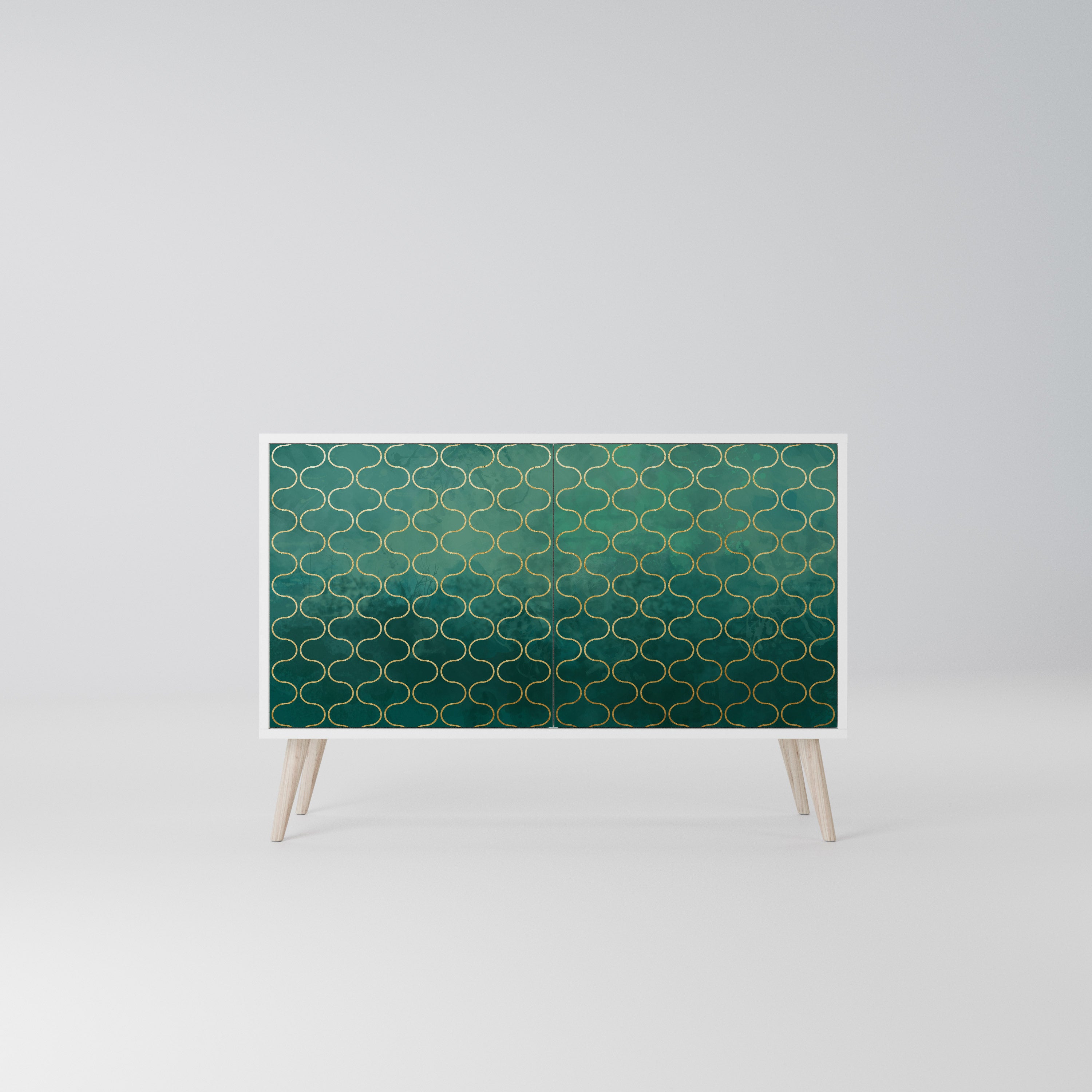 TESSELATED GREENERY Komoda 2-drzwiowa korpus Biały