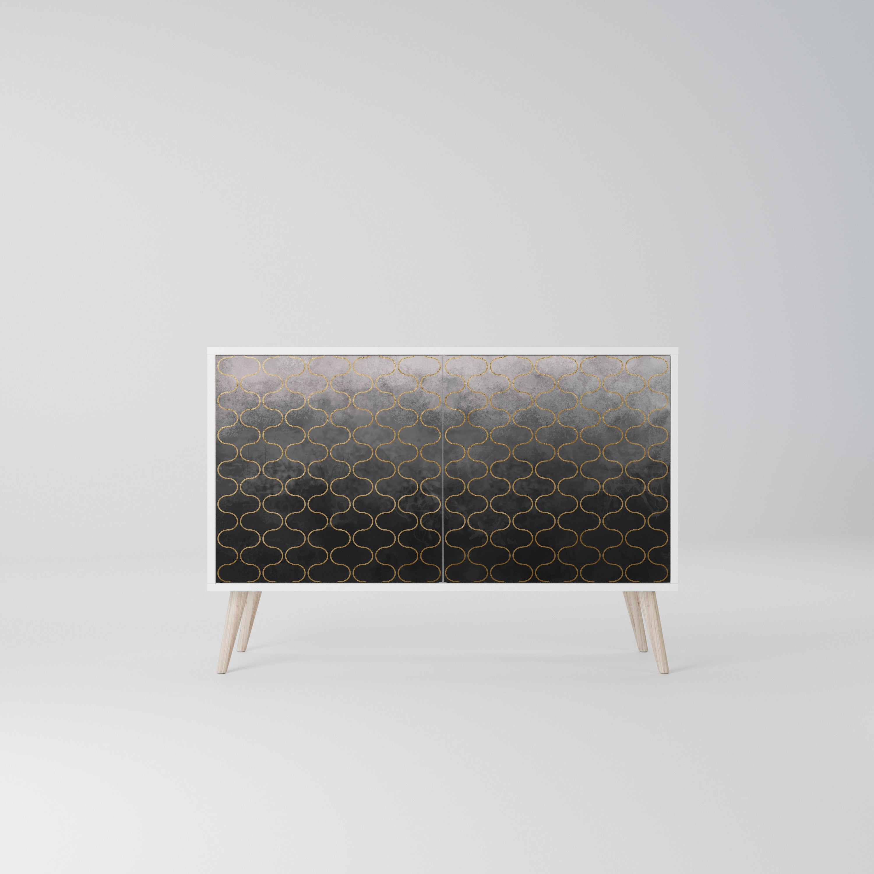 TESSELATED GRAYISH Komoda 2-drzwiowa korpus Biały