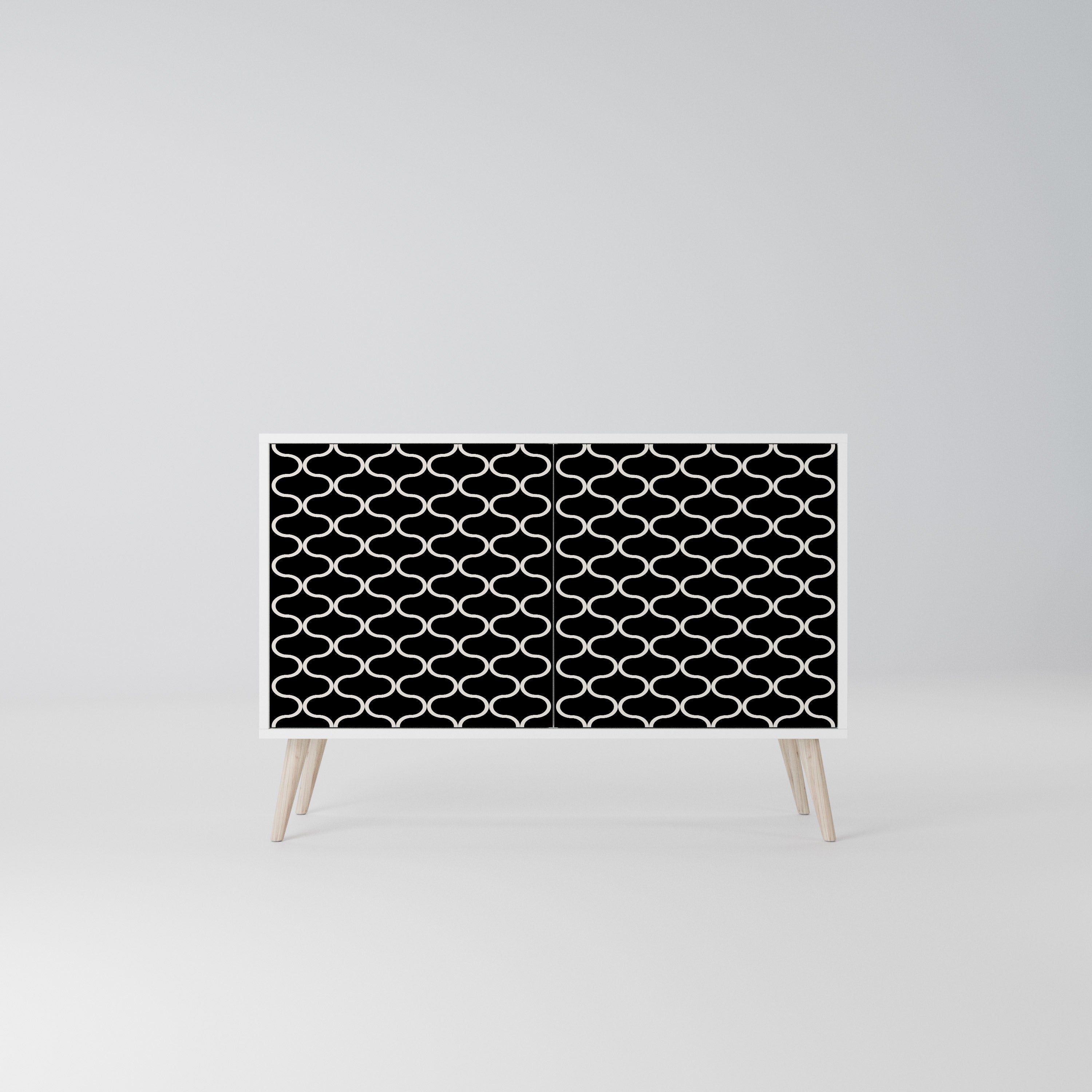 TESSELATED BLACKNESS Komoda 2-drzwiowa korpus Biały
