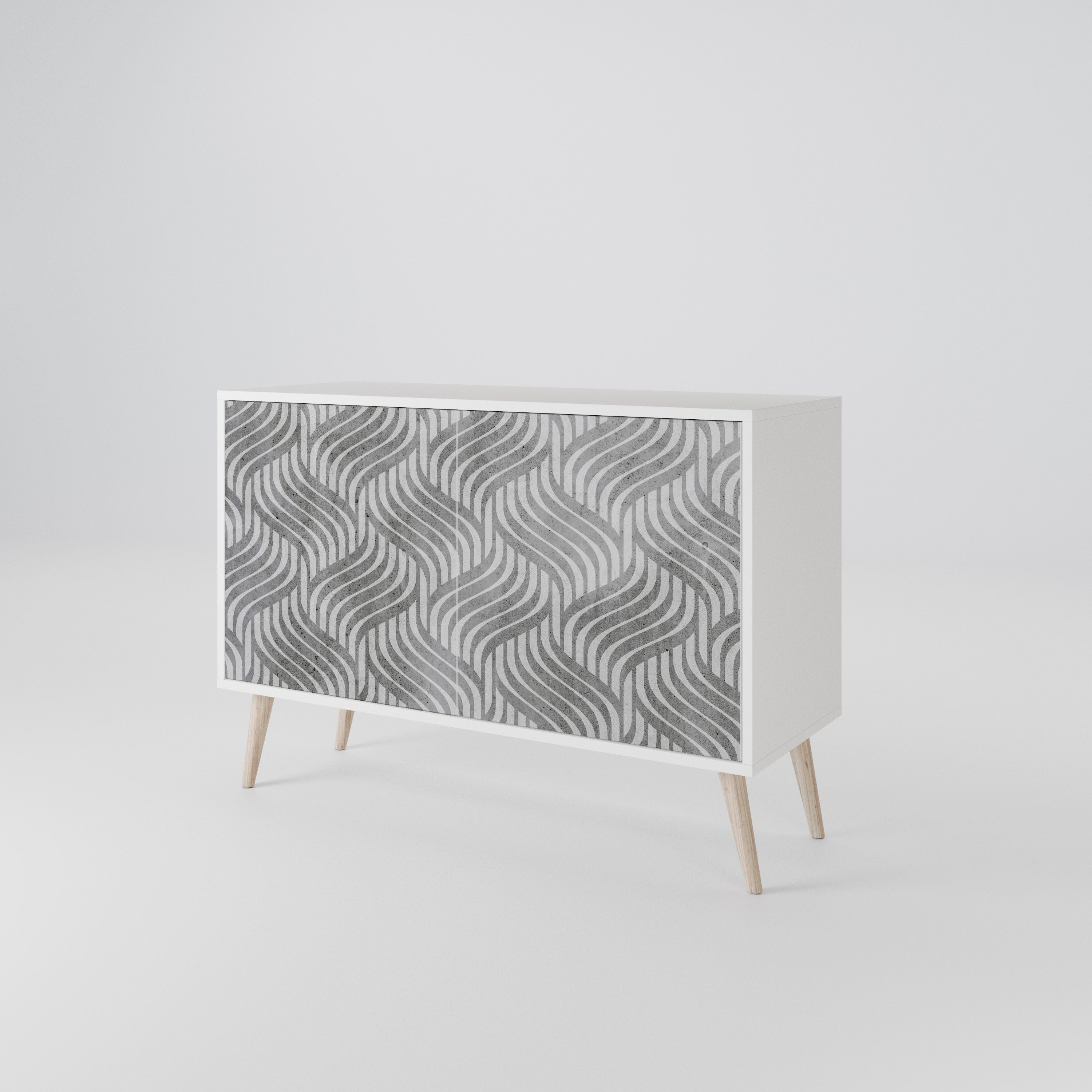 CONCRETE MOVEMENT Komoda 2-drzwiowa korpus Biały