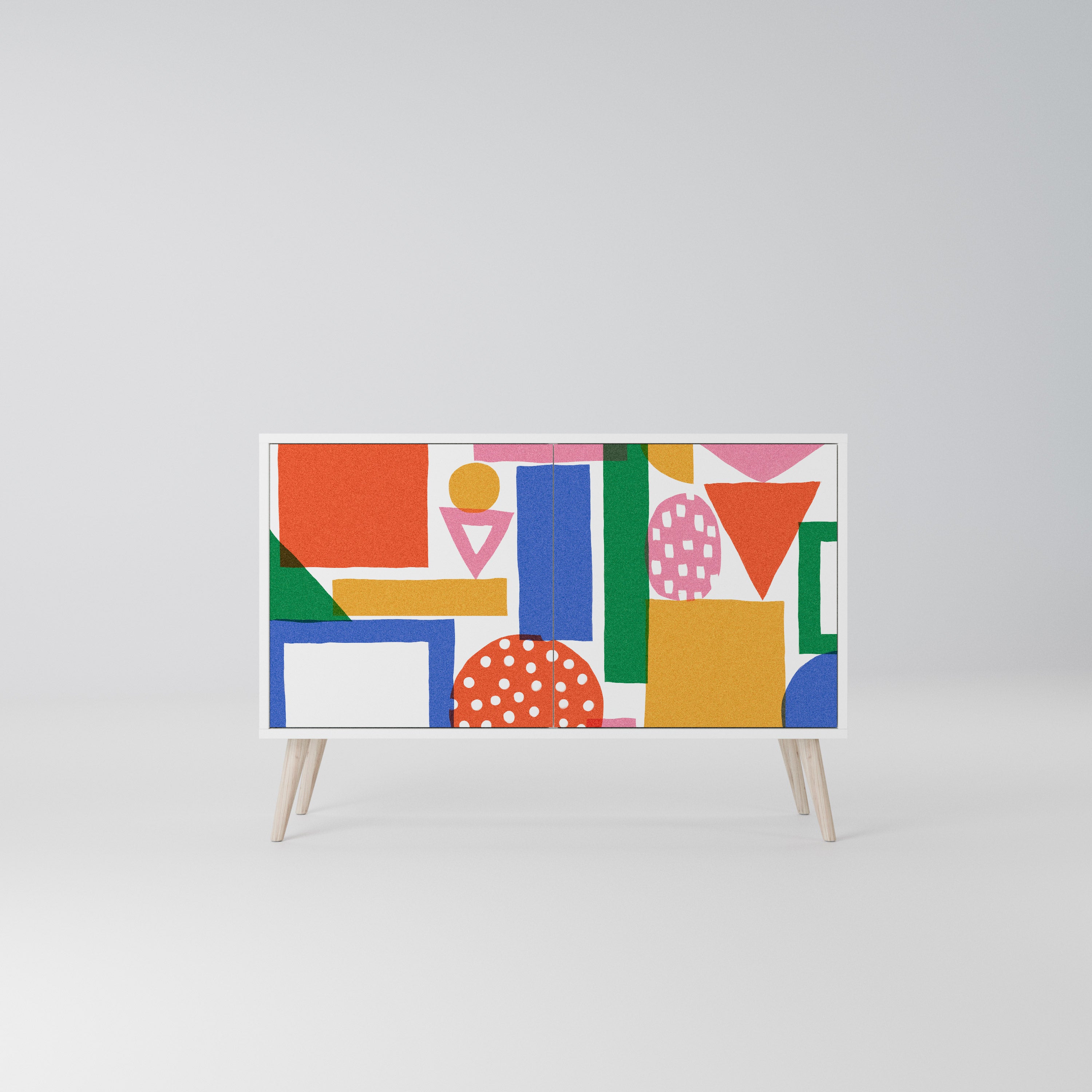 GEOMETRIC GLIMMER Komoda 2-drzwiowa korpus Biały