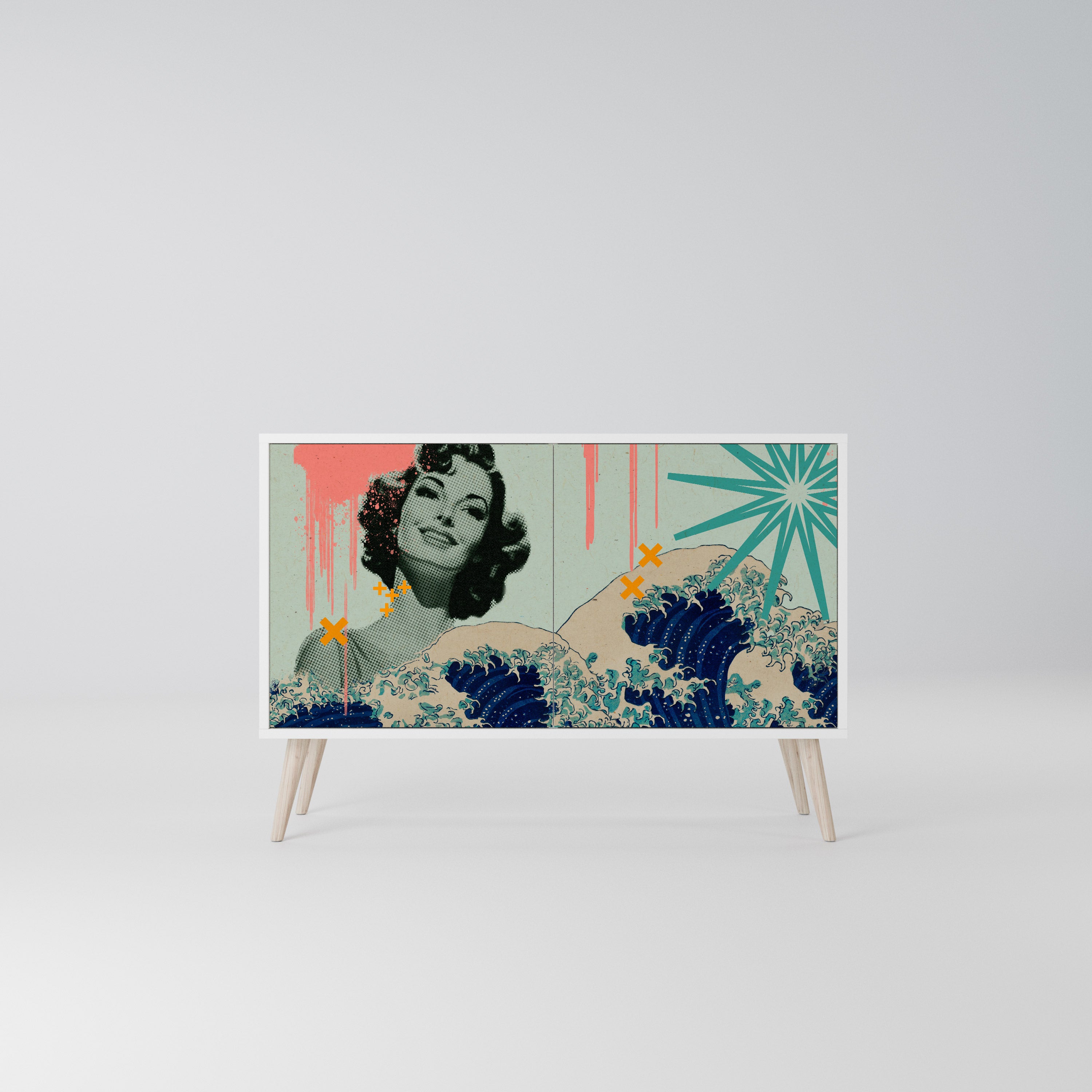 KANAGAWA BEAUTY Komoda 2-drzwiowa korpus Biały