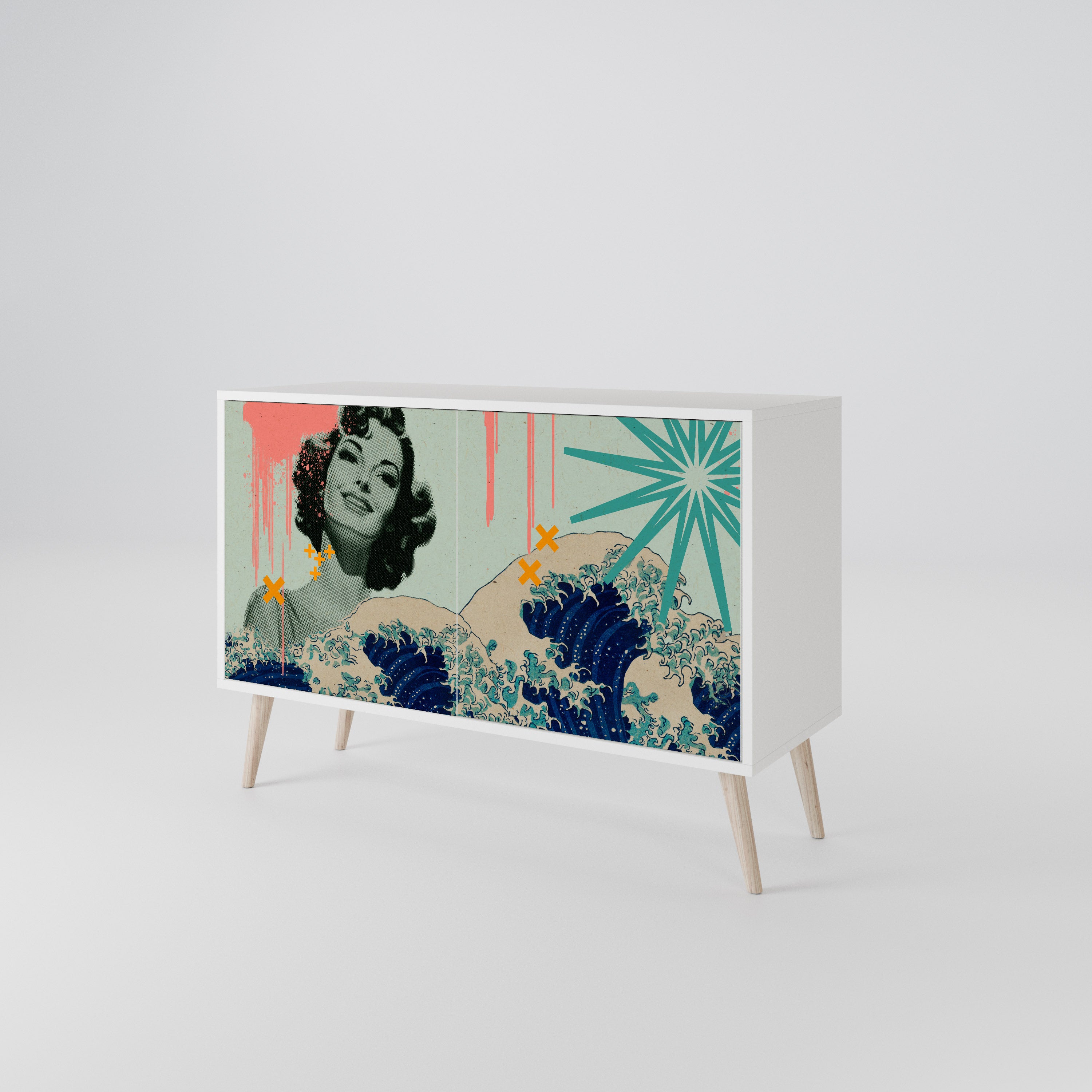 KANAGAWA BEAUTY Komoda 2-drzwiowa korpus Biały
