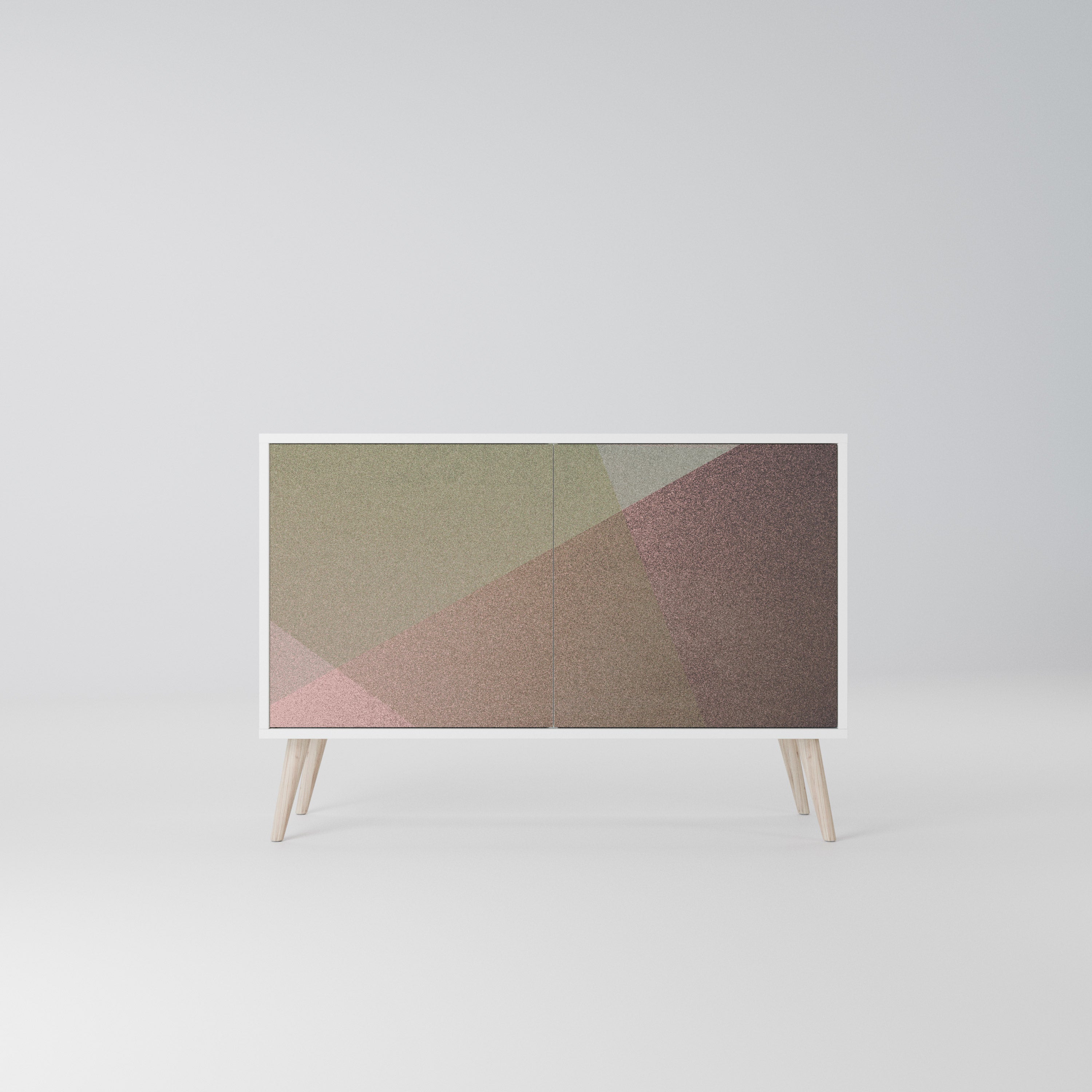 BEIGE GEOMETRY Komoda 2-drzwiowa korpus Biały