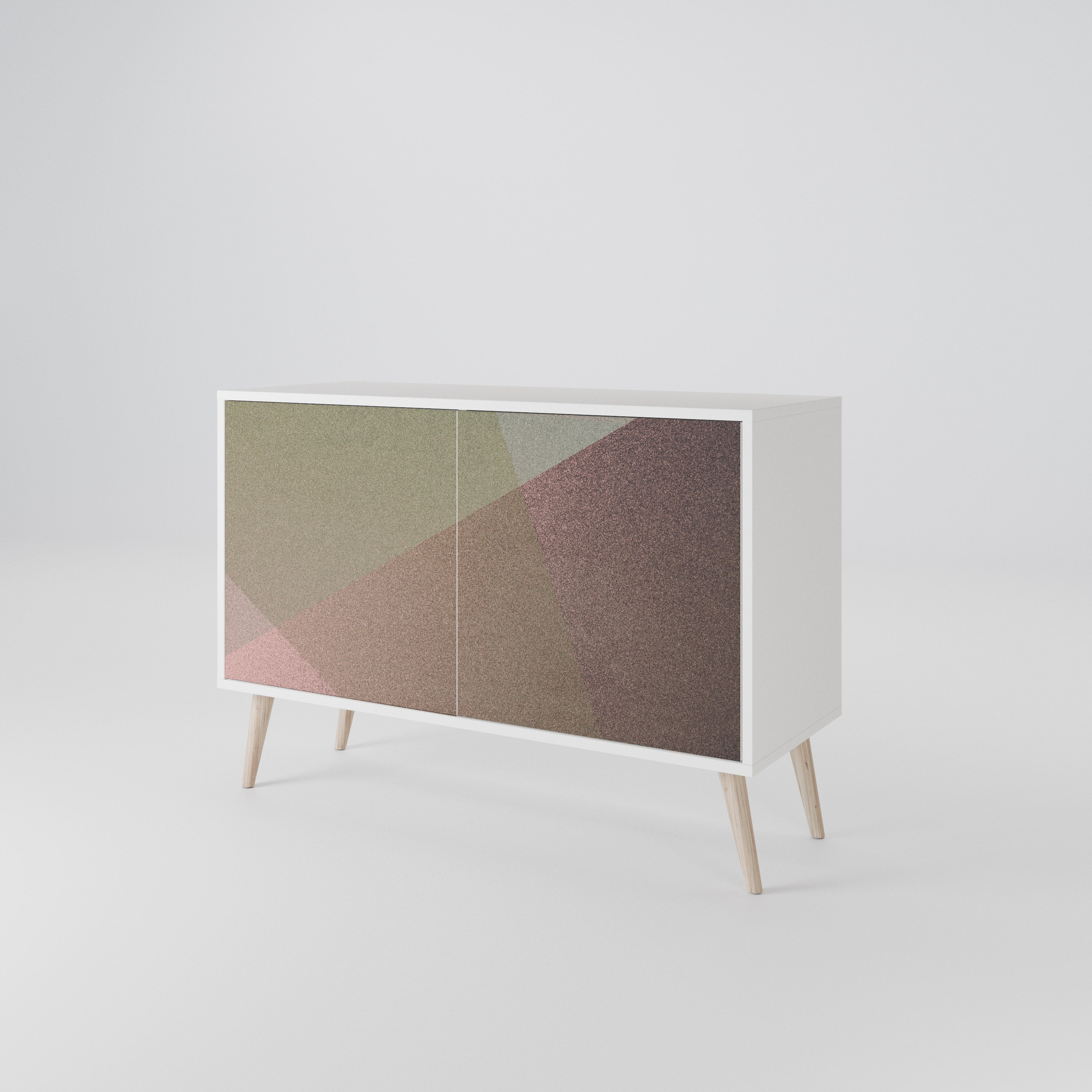 BEIGE GEOMETRY Komoda 2-drzwiowa korpus Biały