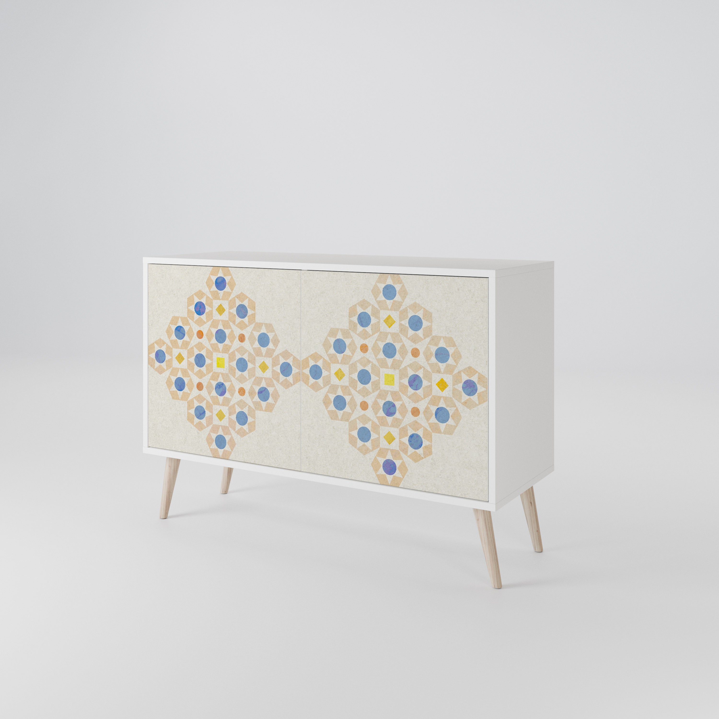 PATTERNED PRISM Komoda 2-drzwiowa korpus Biały