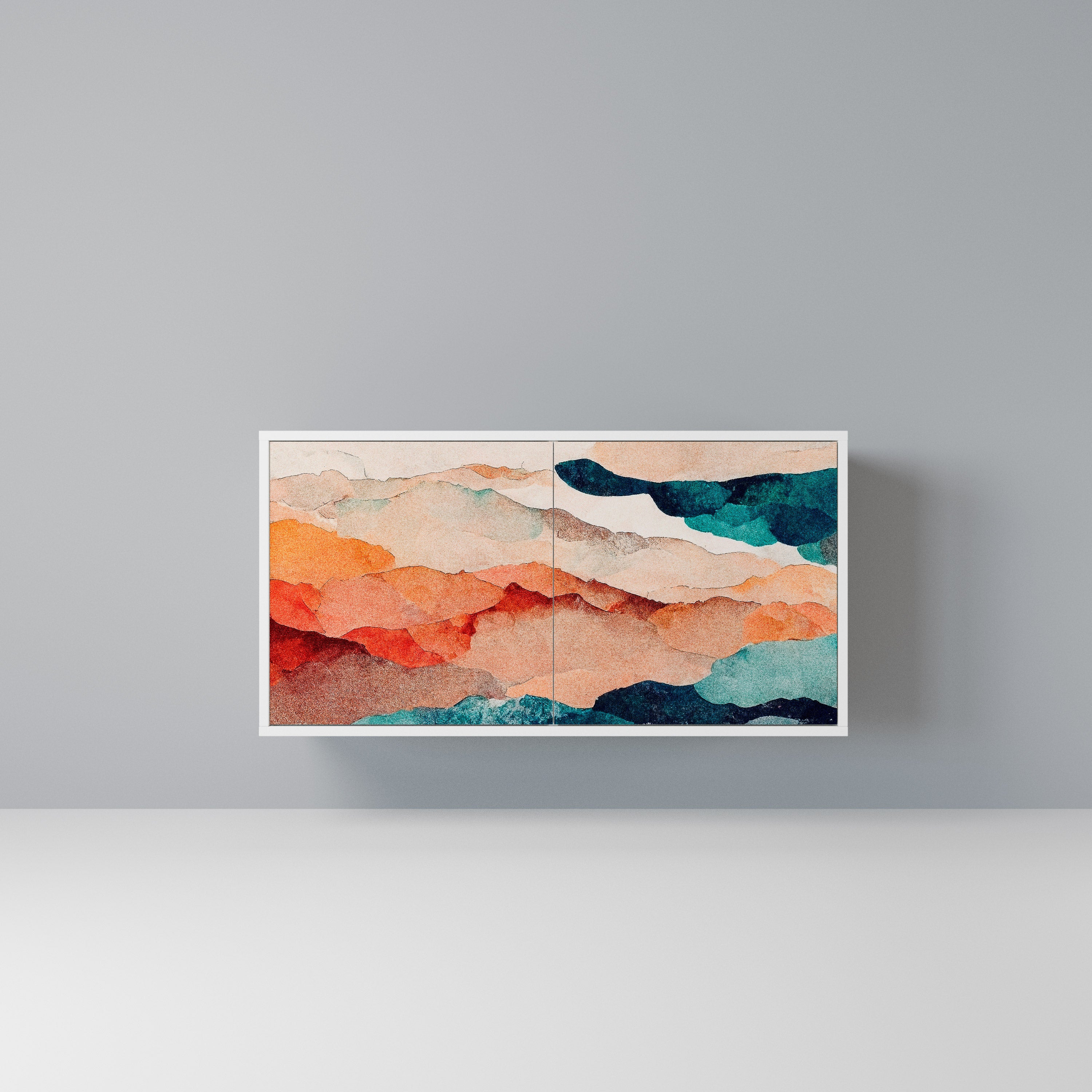 ABSTRACT LANDSCAPE Komoda 2-drzwiowa korpus Biały