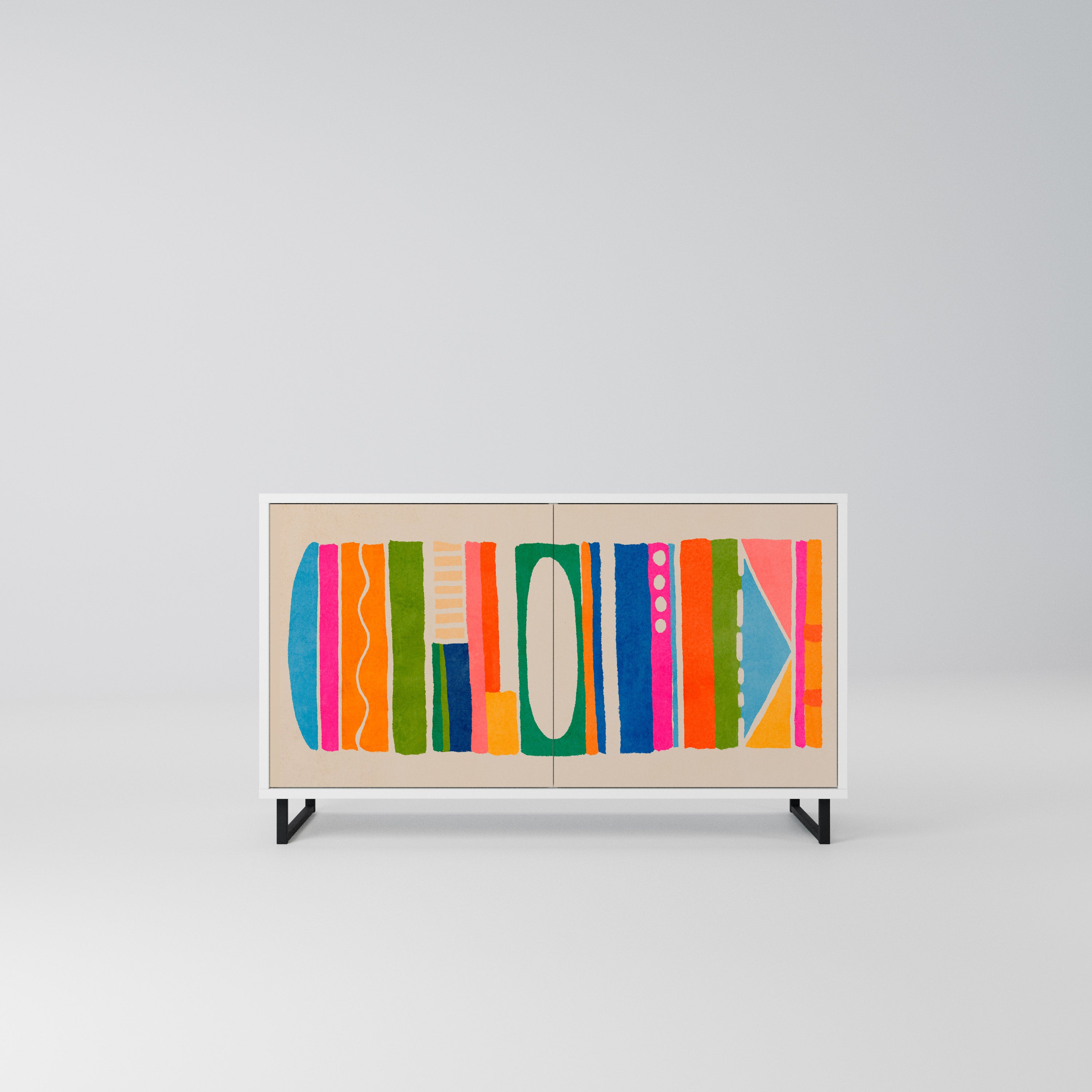 GEOMETRIC SHINE Komoda 2-drzwiowa korpus Biały