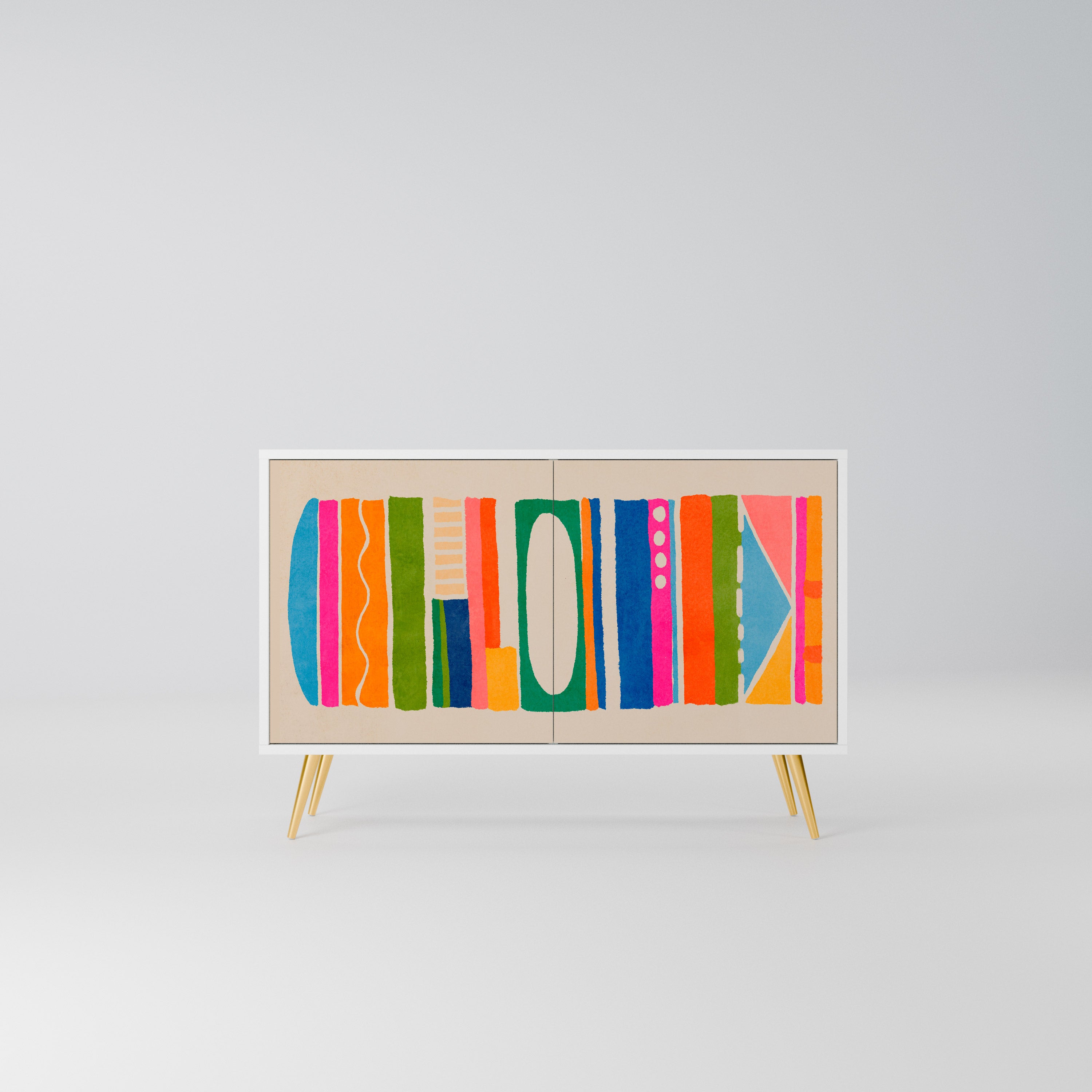 GEOMETRIC SHINE Komoda 2-drzwiowa korpus Biały