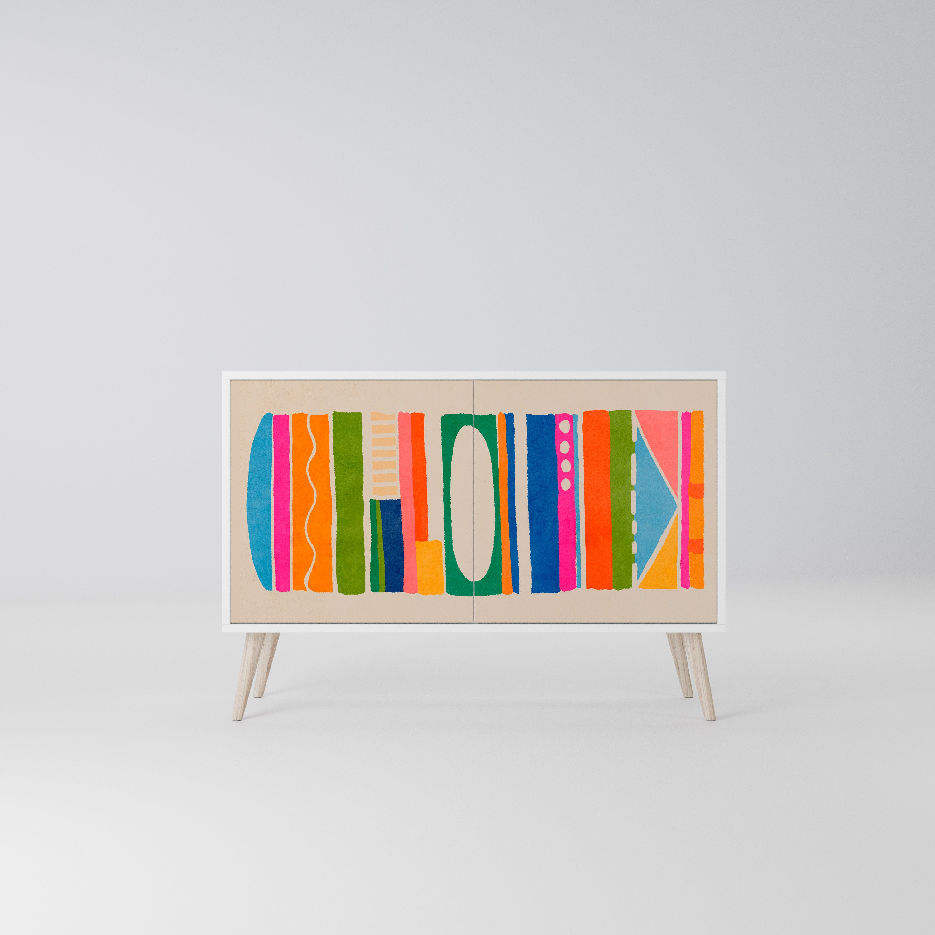 GEOMETRIC SHINE Komoda 2-drzwiowa korpus Biały