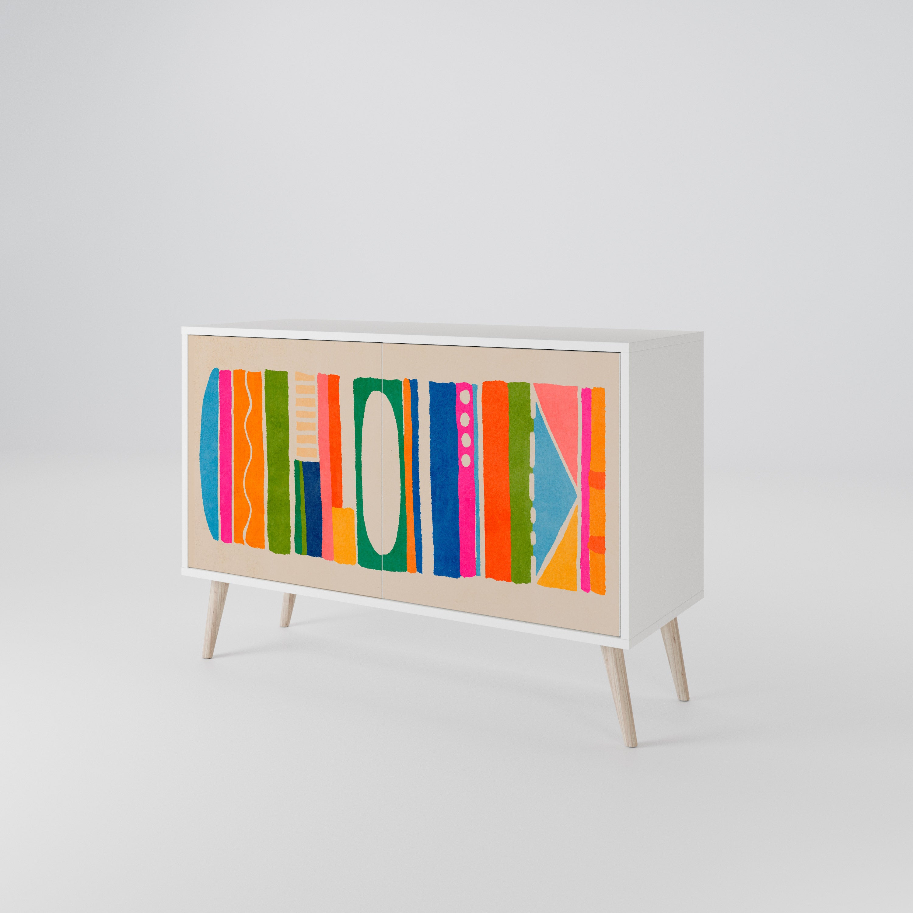 GEOMETRIC SHINE Komoda 2-drzwiowa korpus Biały