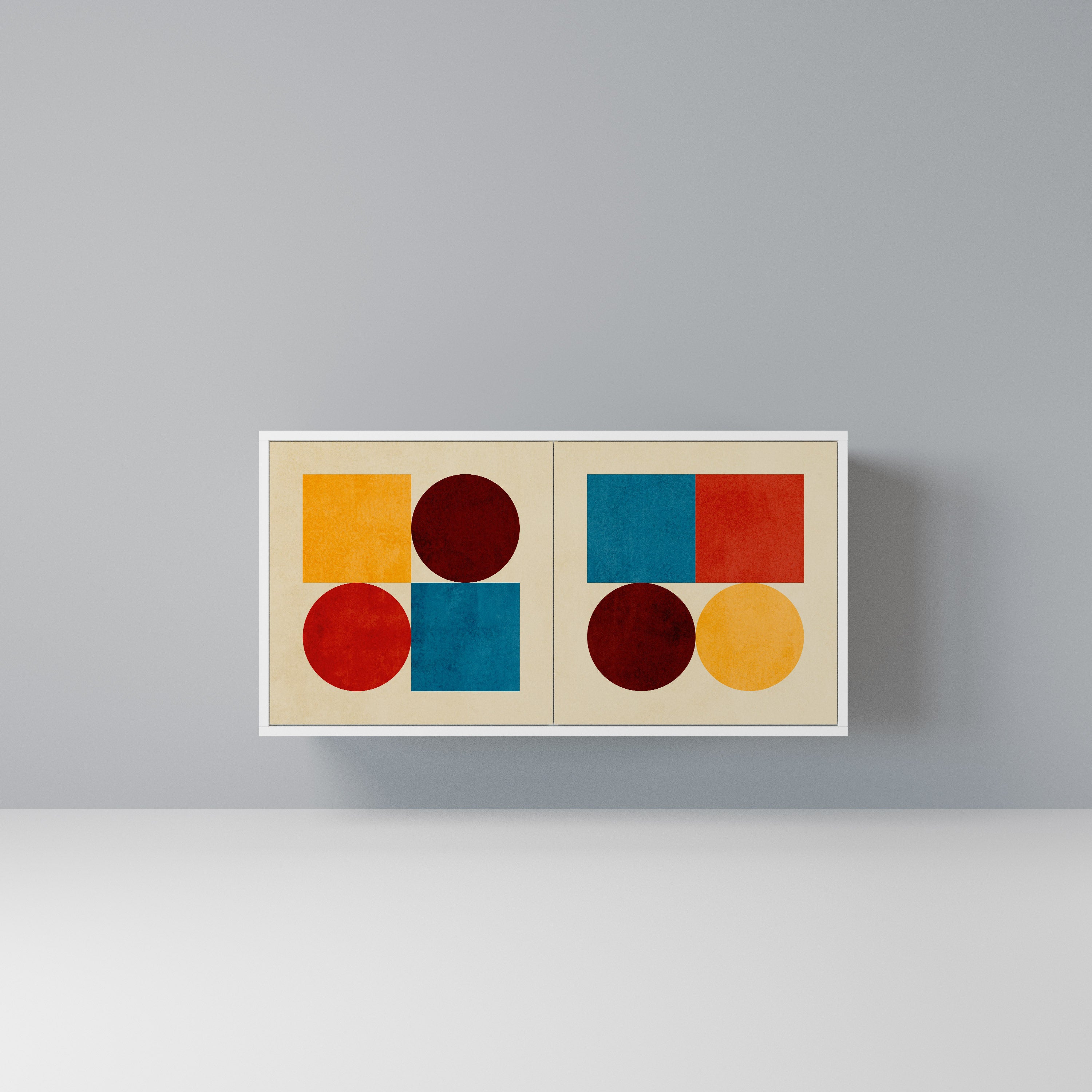 GEOMETRIC PUZZLE Komoda 2-drzwiowa korpus Biały
