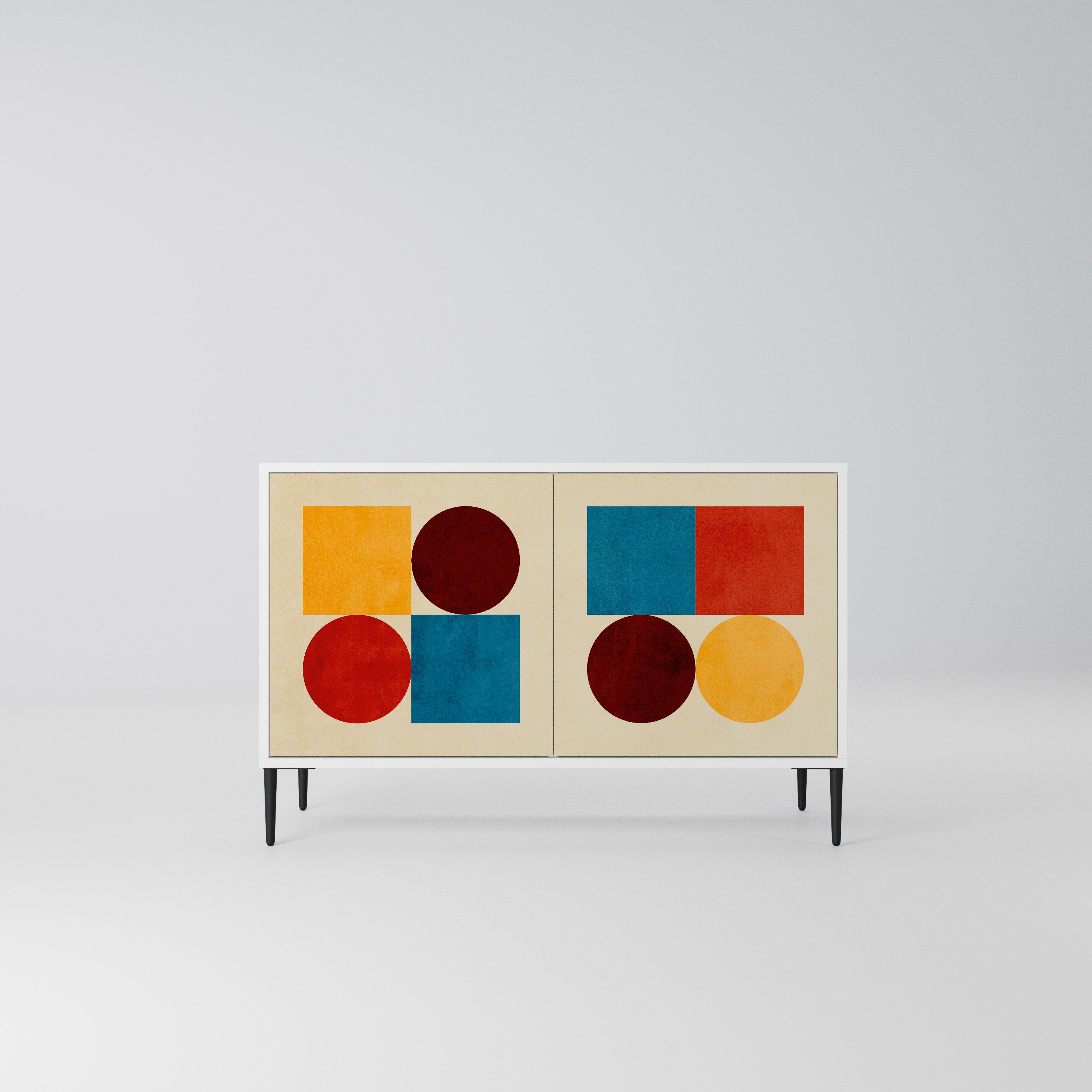 GEOMETRIC PUZZLE Komoda 2-drzwiowa korpus Biały
