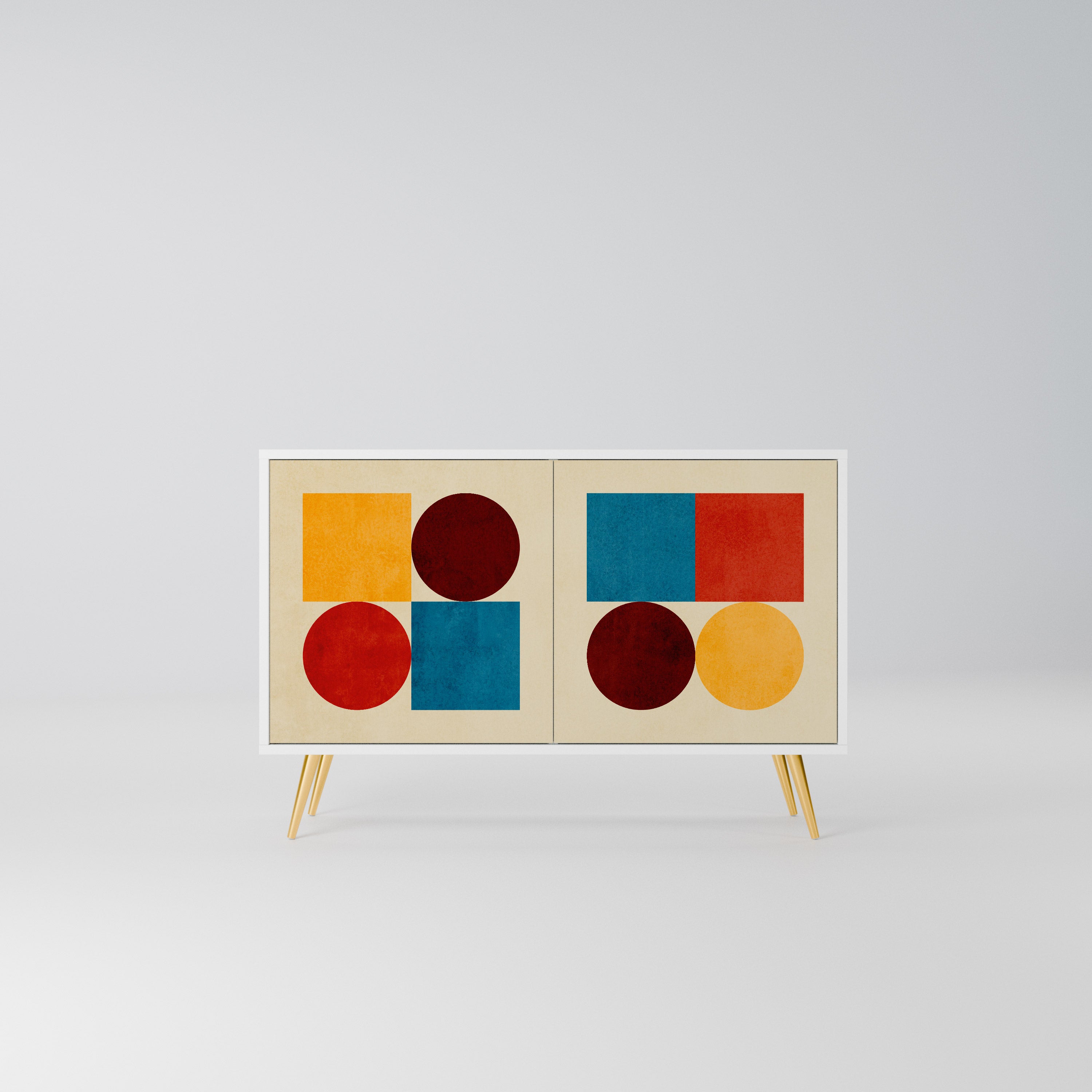 GEOMETRIC PUZZLE Komoda 2-drzwiowa korpus Biały