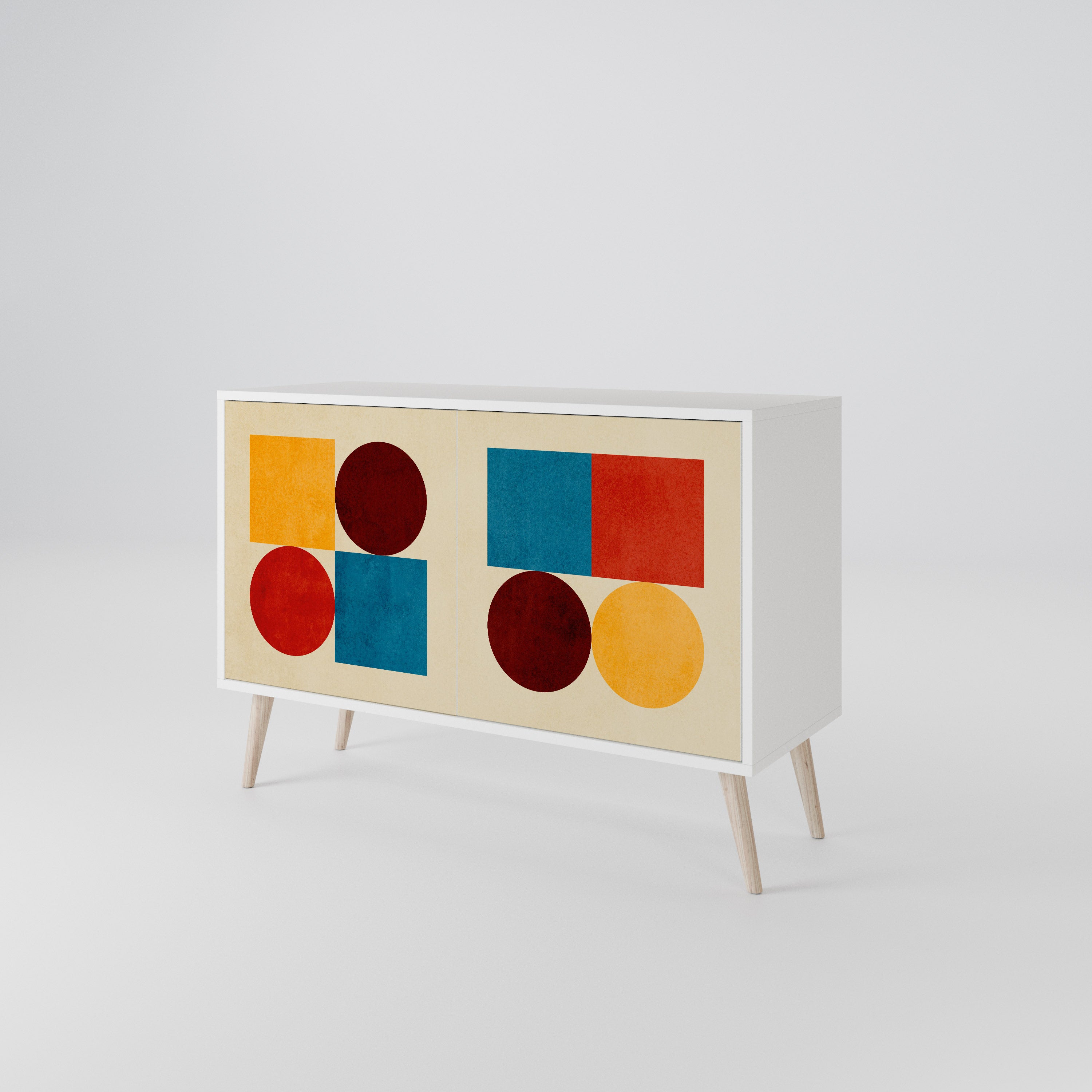 GEOMETRIC PUZZLE Komoda 2-drzwiowa korpus Biały