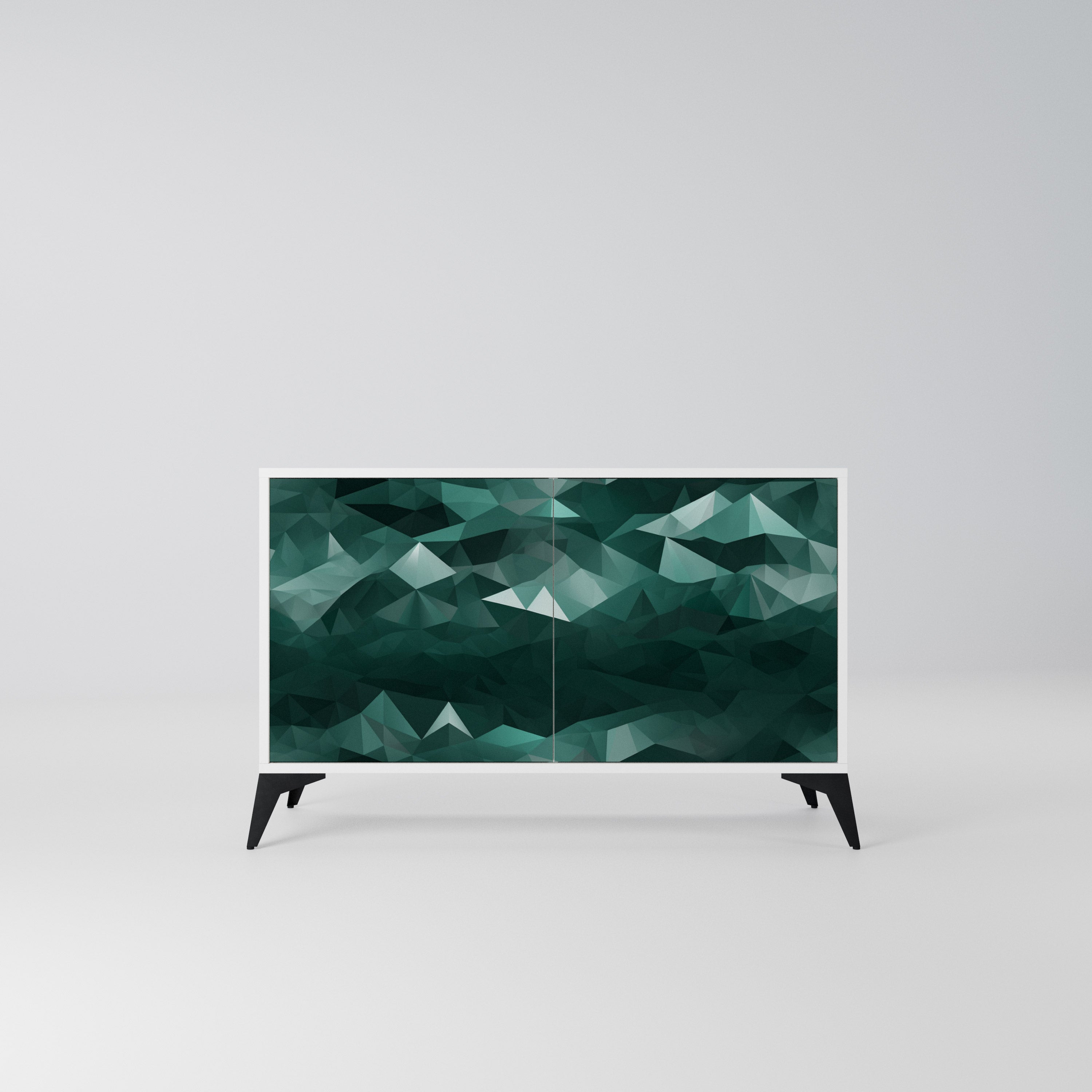 POLYGONAL FLOATING Komoda 2-drzwiowa korpus Biały