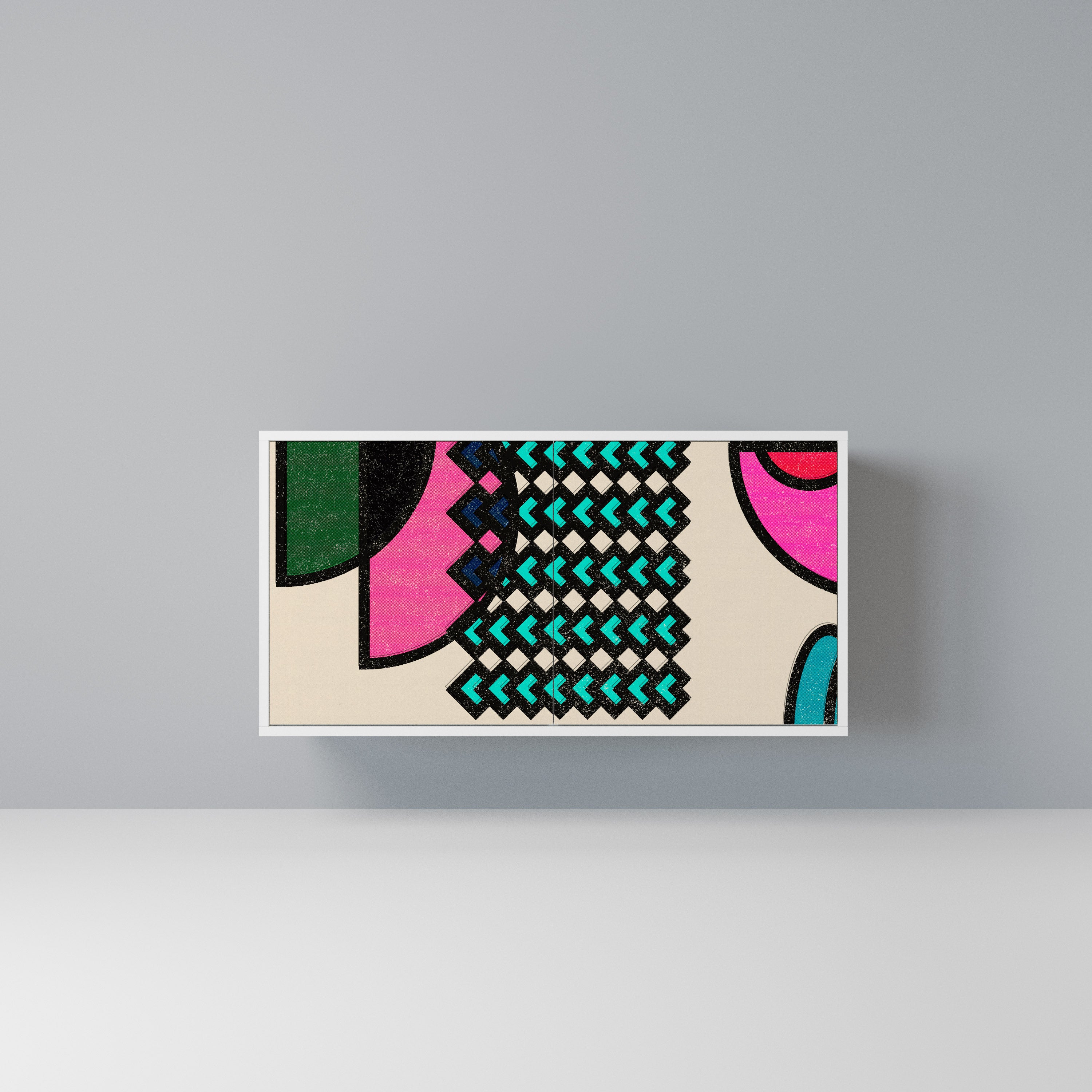 GEOMETRIC RHAPSODY Komoda 2-drzwiowa korpus Biały