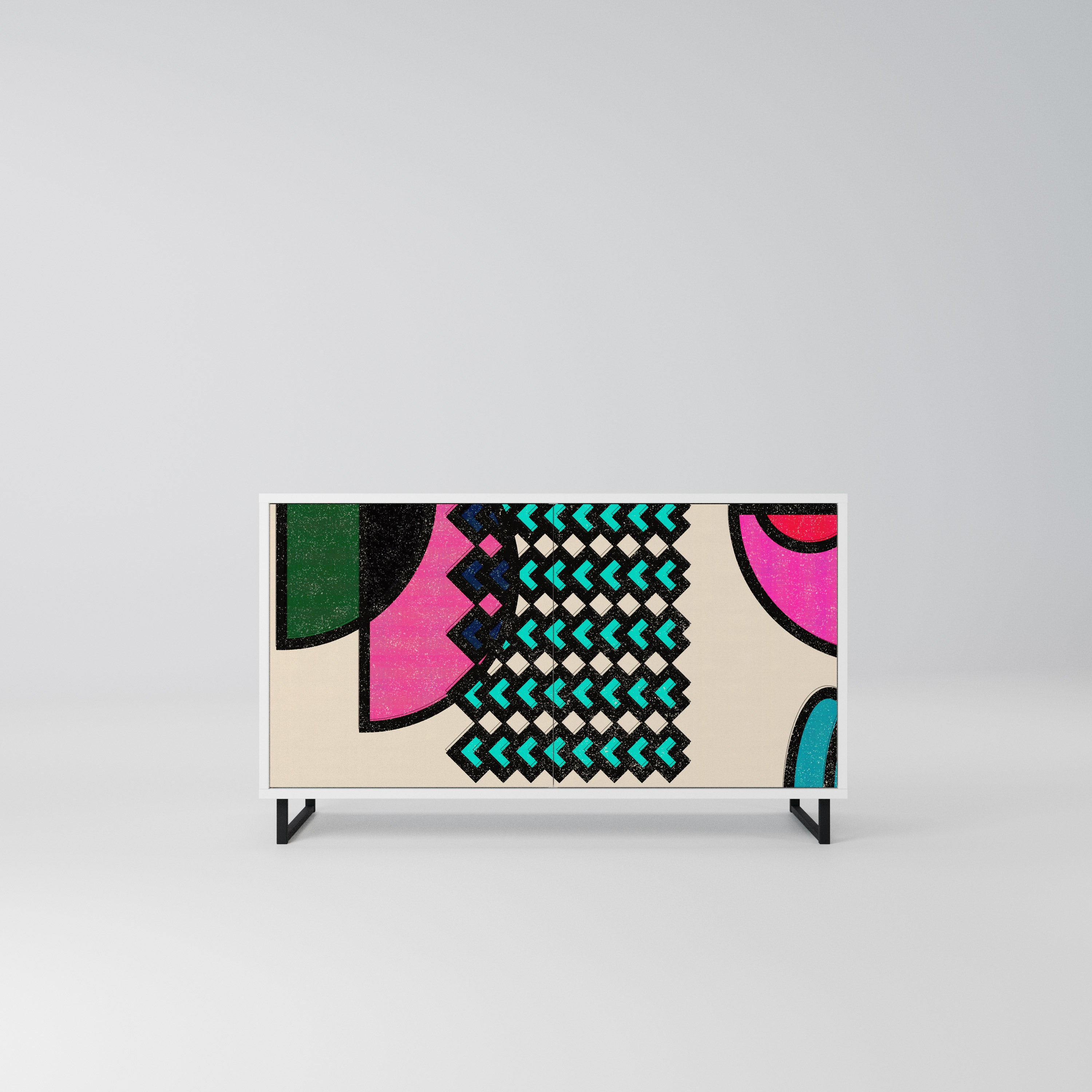 GEOMETRIC RHAPSODY Komoda 2-drzwiowa korpus Biały