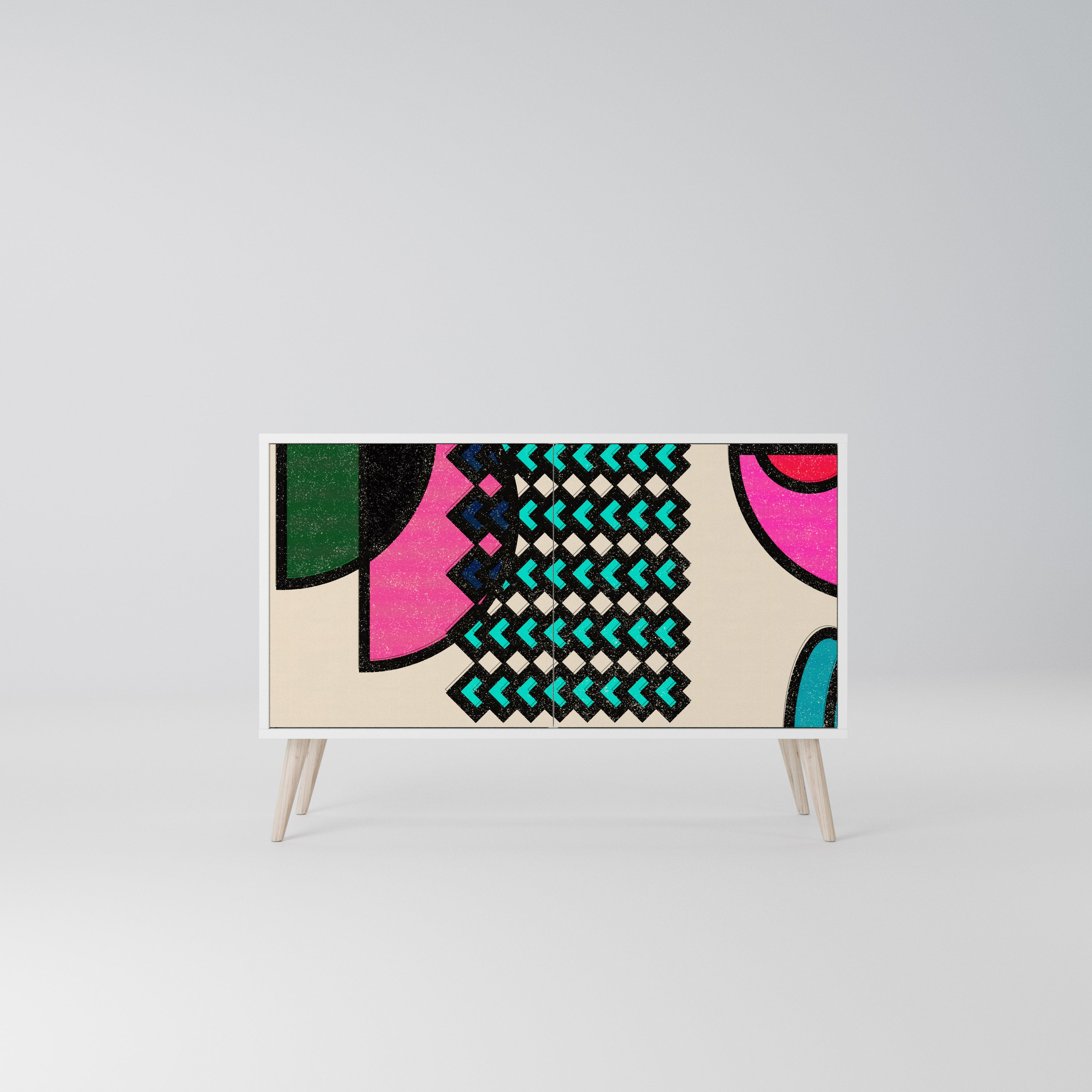 GEOMETRIC RHAPSODY Komoda 2-drzwiowa korpus Biały