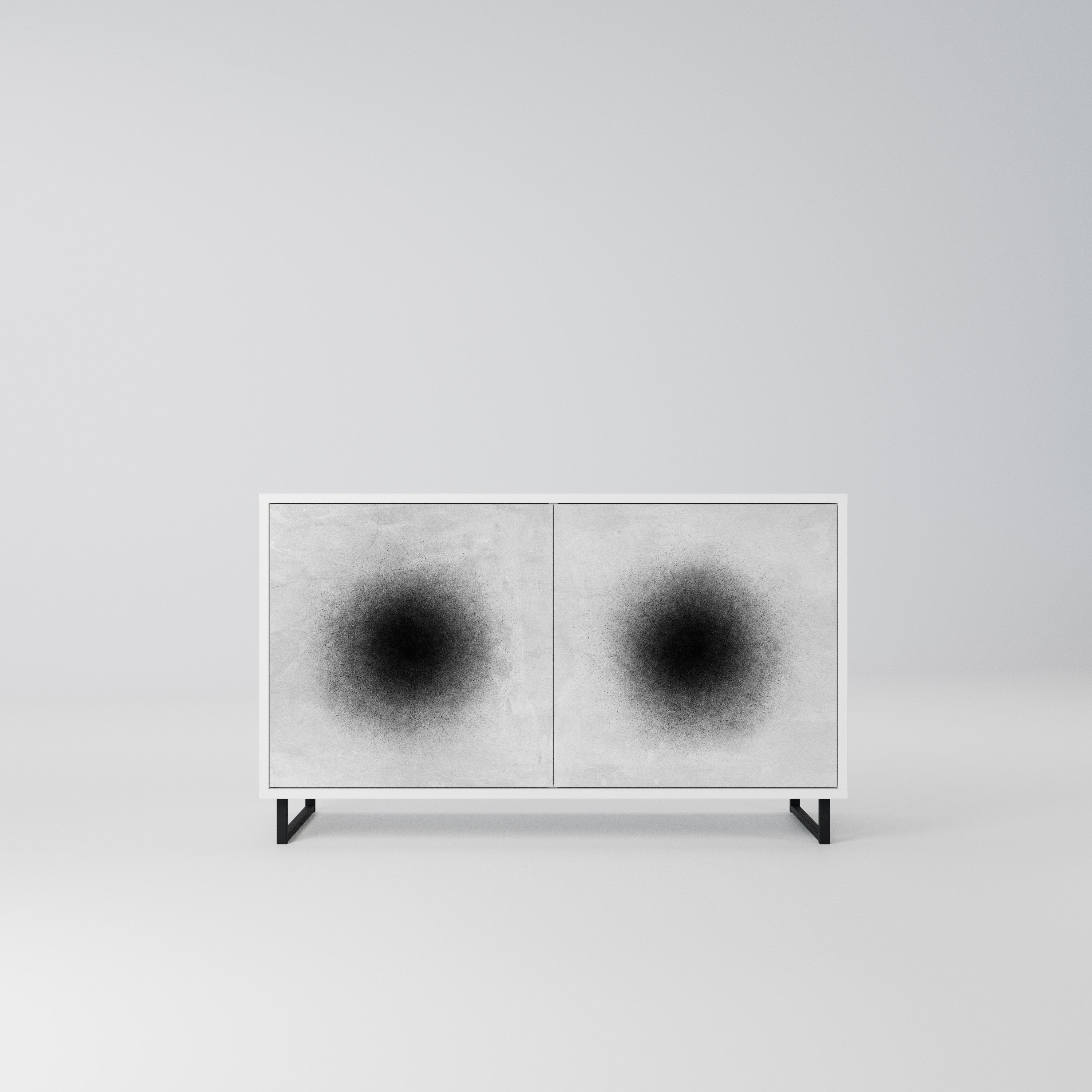 BLACK HOLE Komoda 2-drzwiowa korpus Biały