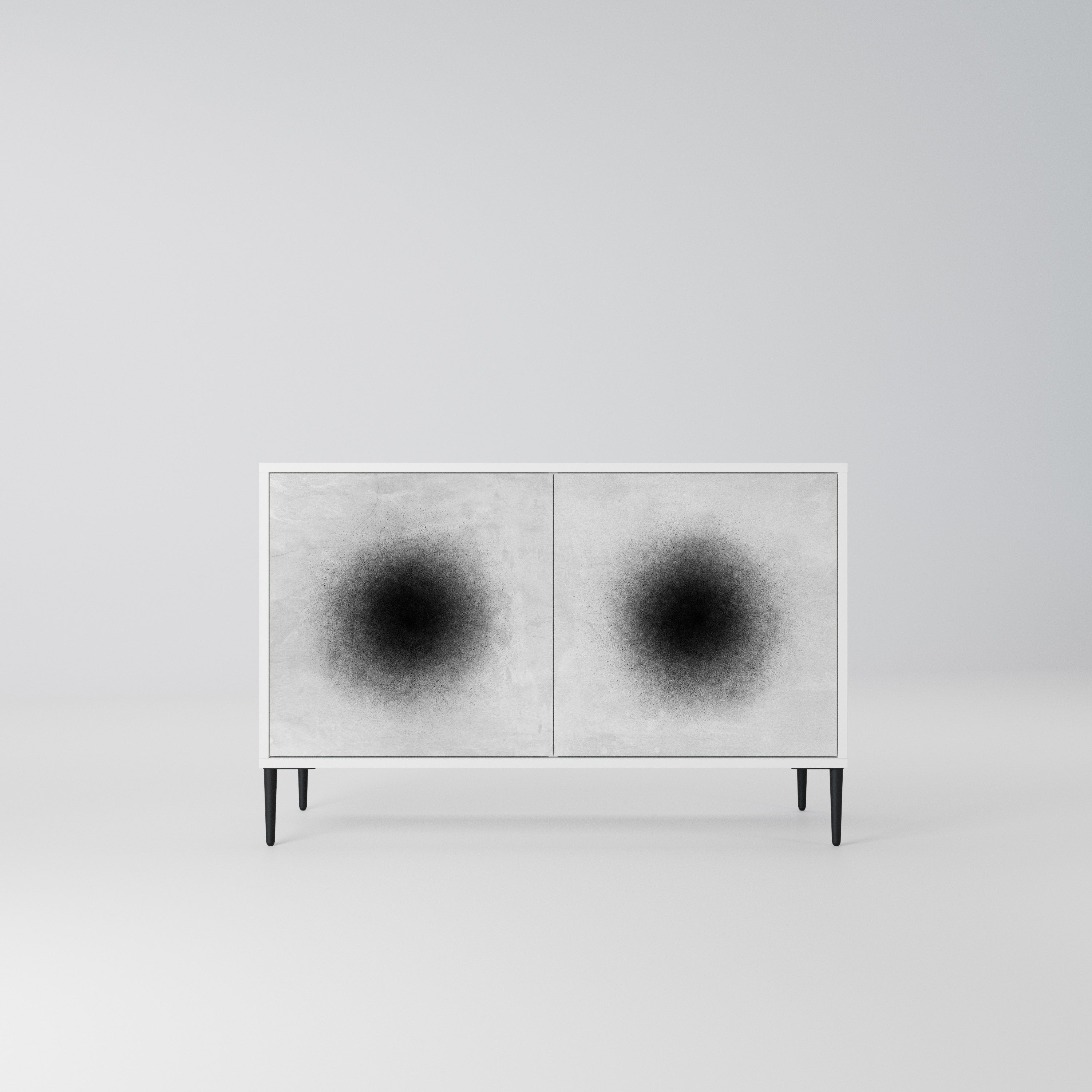 BLACK HOLE Komoda 2-drzwiowa korpus Biały