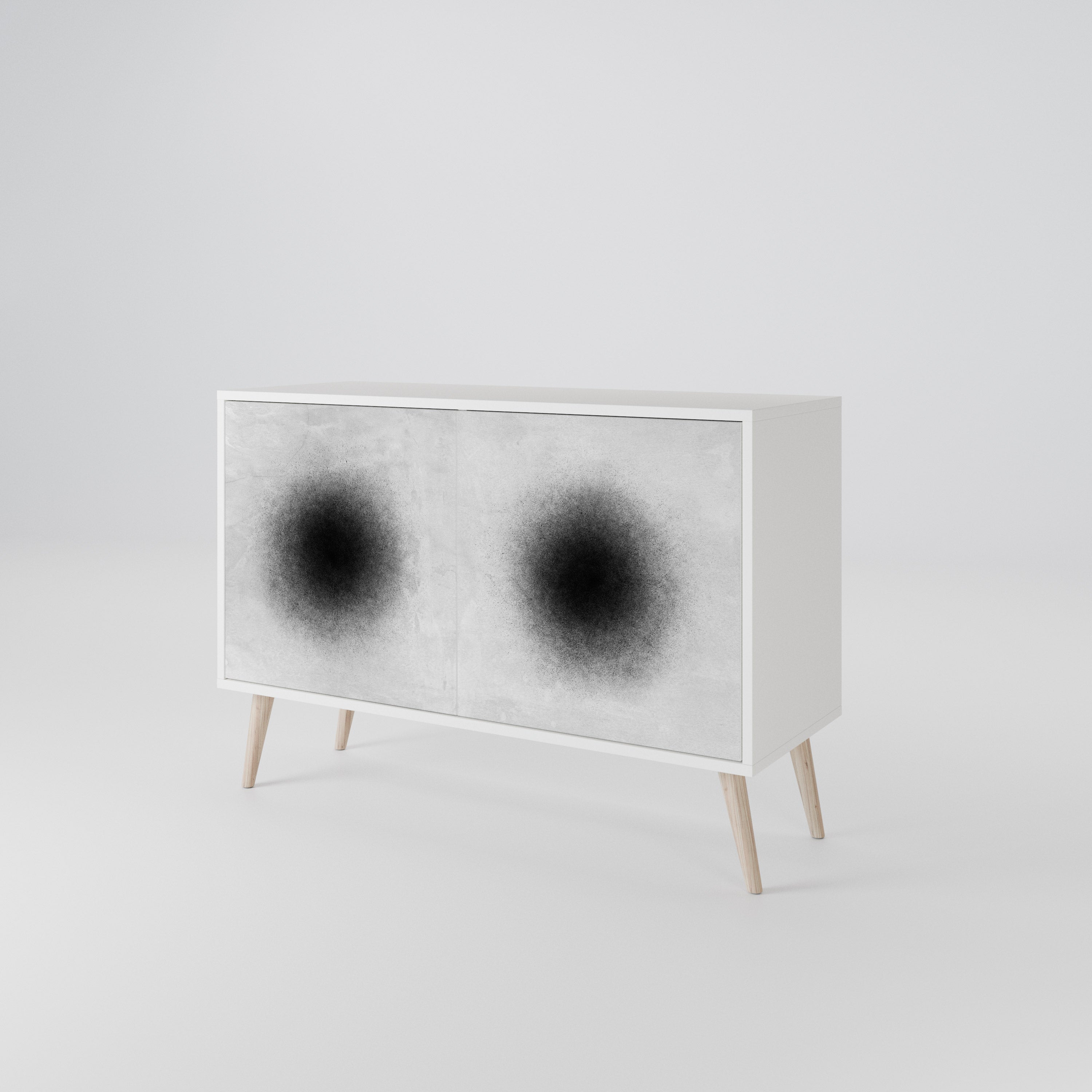 BLACK HOLE Komoda 2-drzwiowa korpus Biały