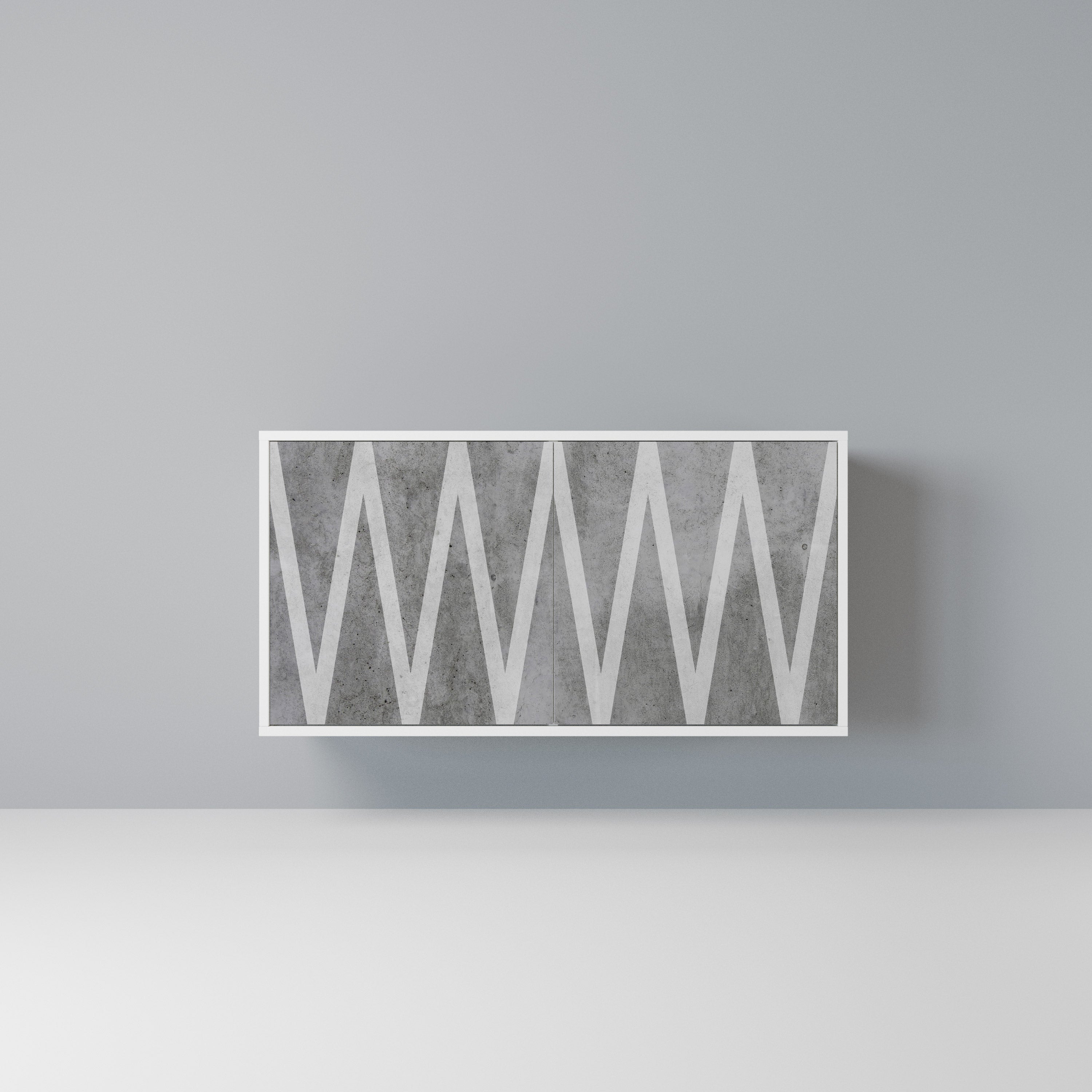 SOLID ZIG ZAG Komoda 2-drzwiowa korpus Biały