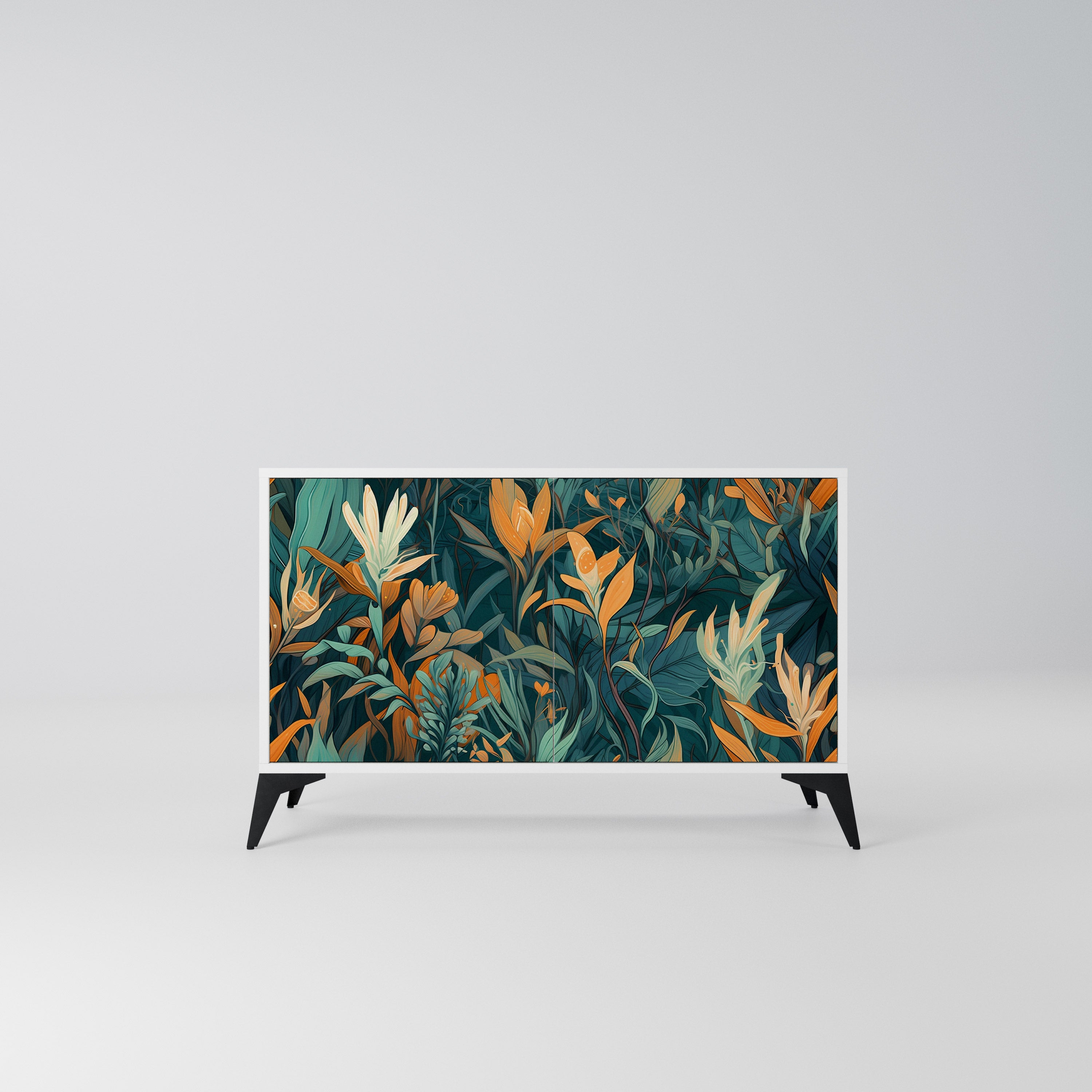 FLORAL SERENITY Komoda 2-drzwiowa korpus Biały