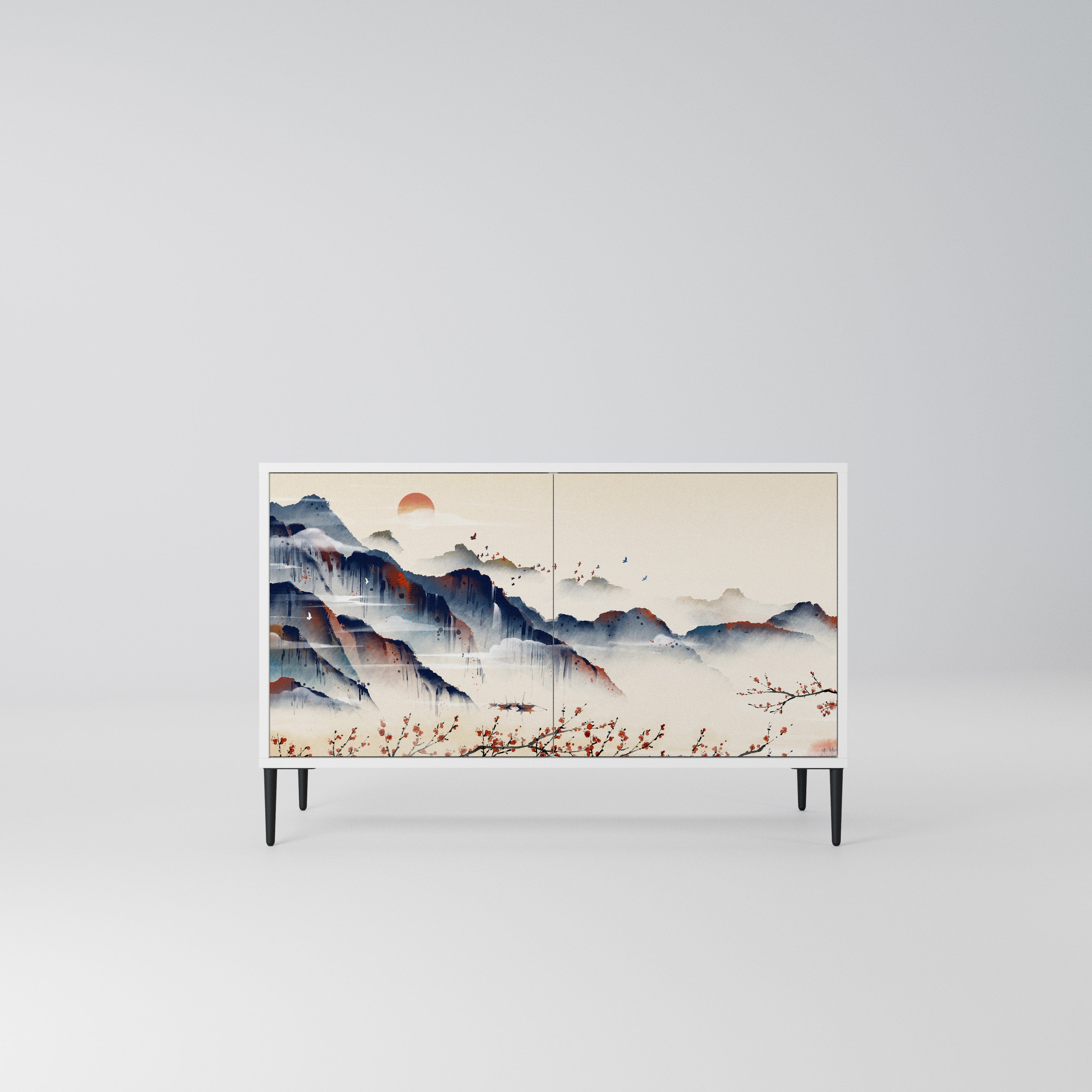 JAPANESE LANDSCAPE Komoda 2-drzwiowa korpus Biały