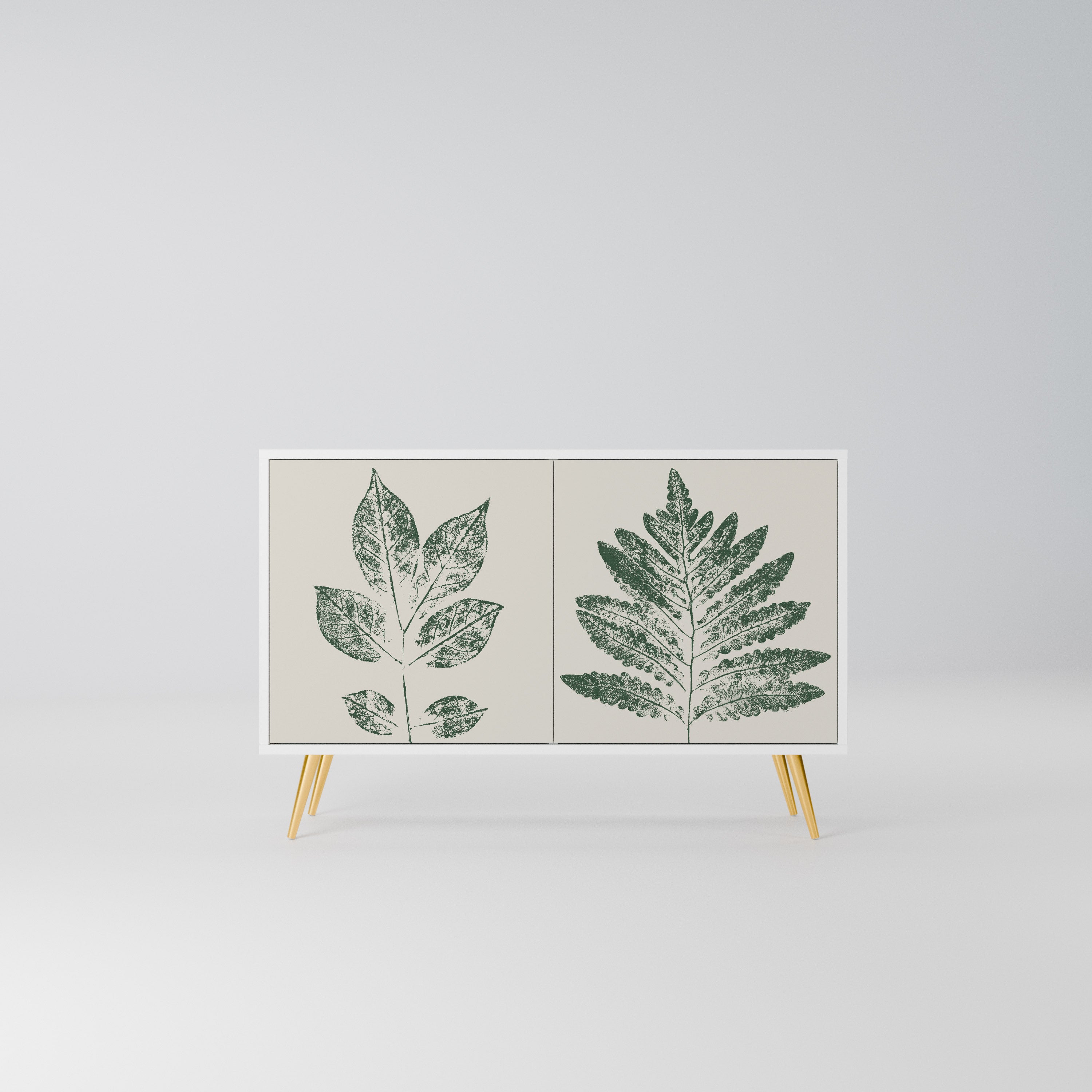 GREEN LEAFY STAMPS Komoda 2-drzwiowa korpus Biały