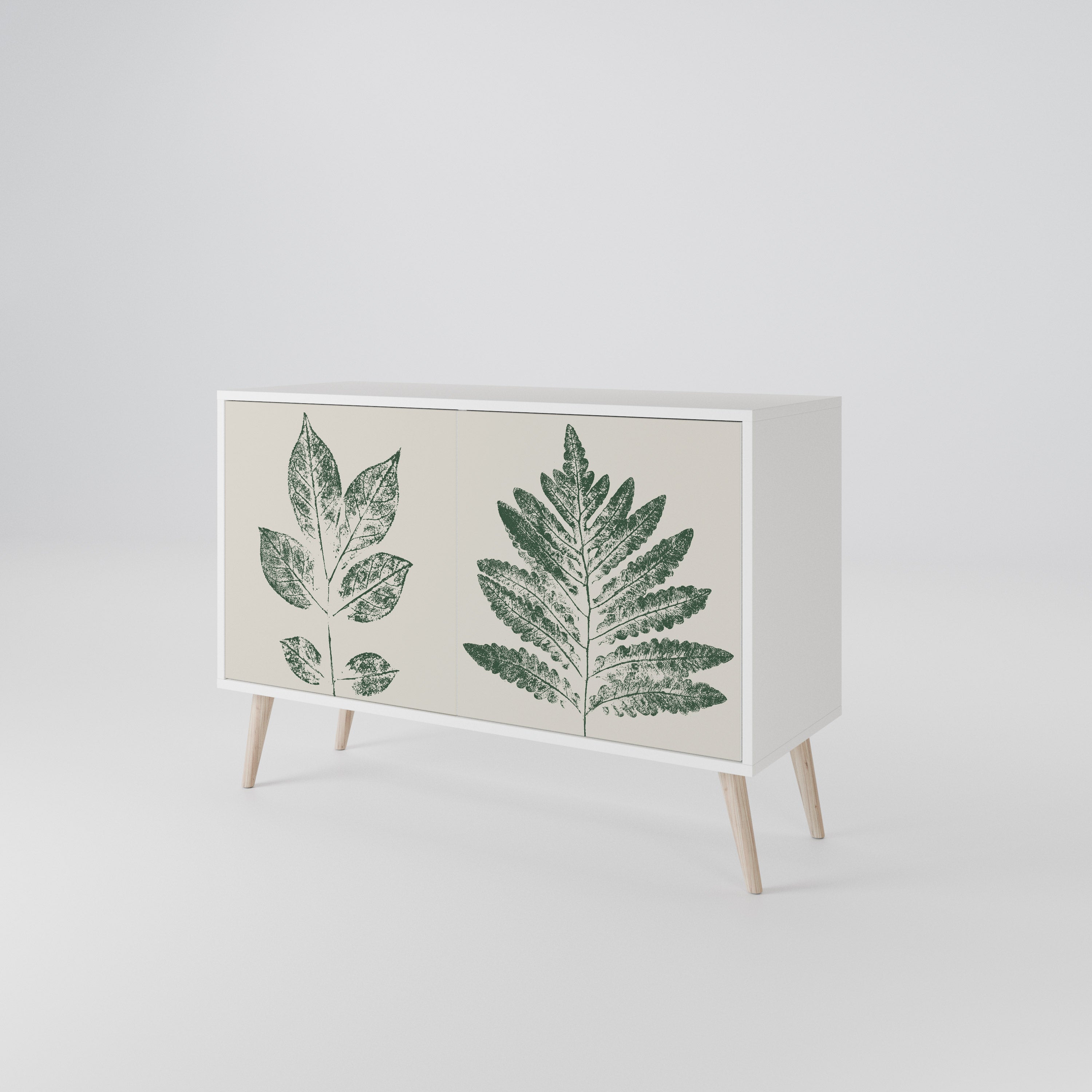 GREEN LEAFY STAMPS Komoda 2-drzwiowa korpus Biały